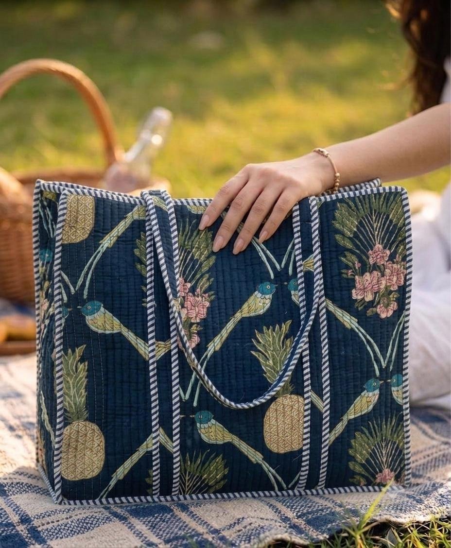 Cotton Printed Quilted Bag