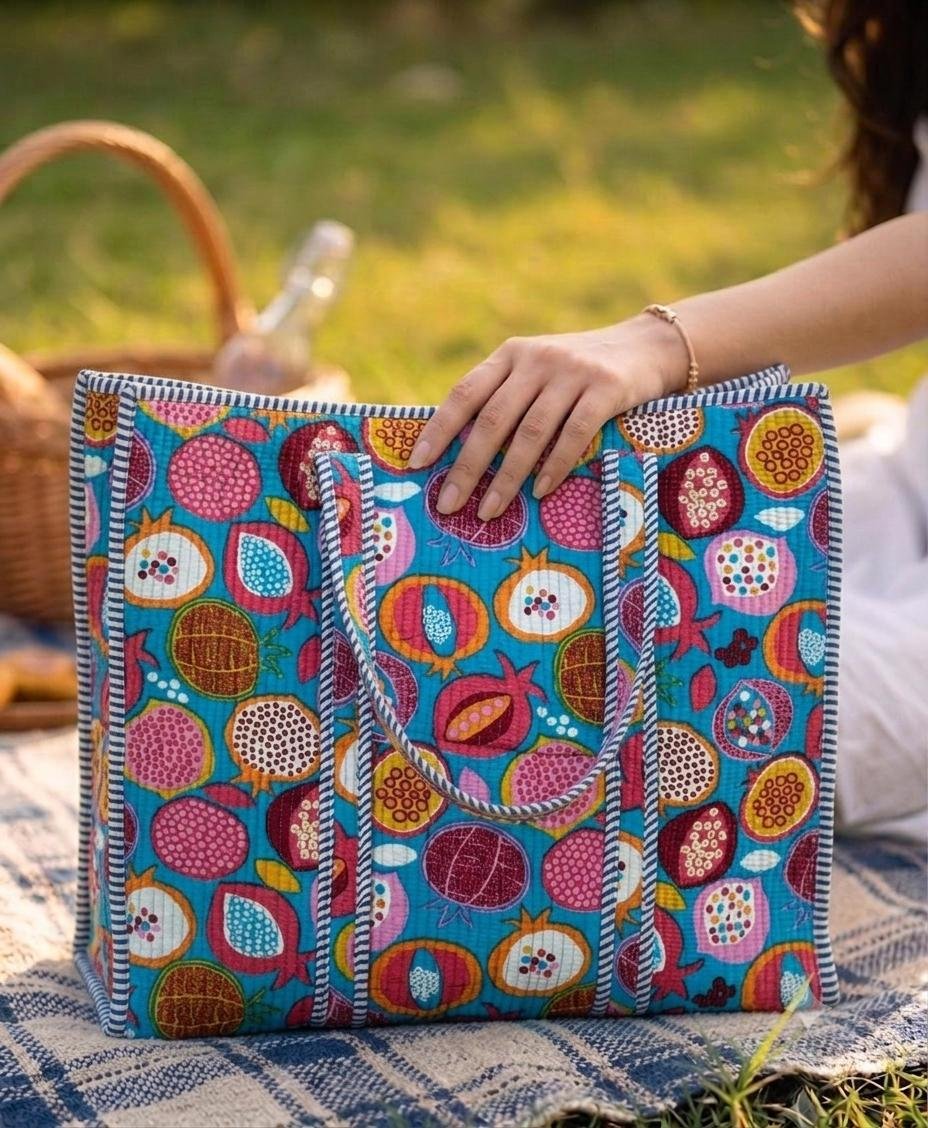 Cotton Printed Quilted Bag