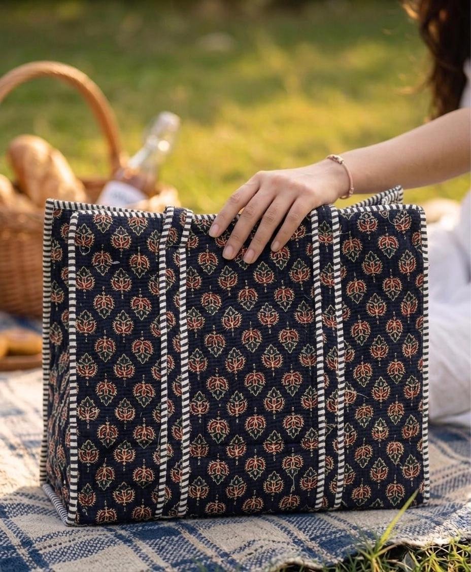 Cotton Printed Quilted Bag