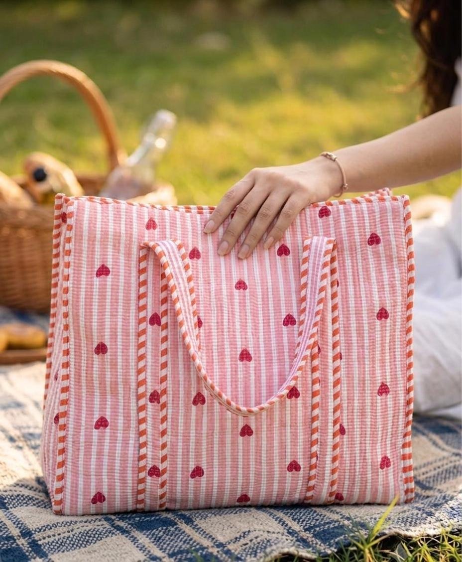 Cotton Printed Quilted Bag