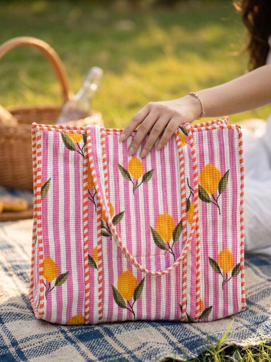 Cotton Quilted Tote Bag