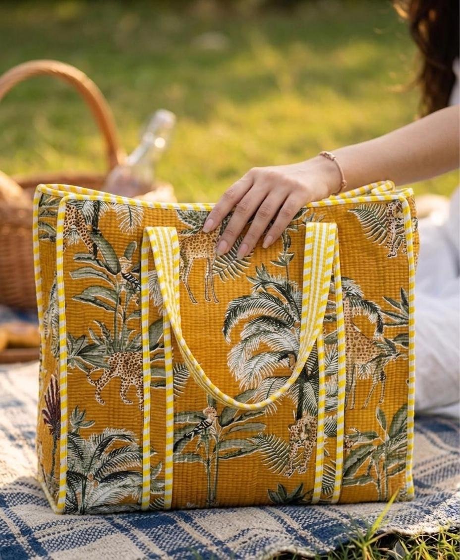 Cotton Printed Quilted Bag