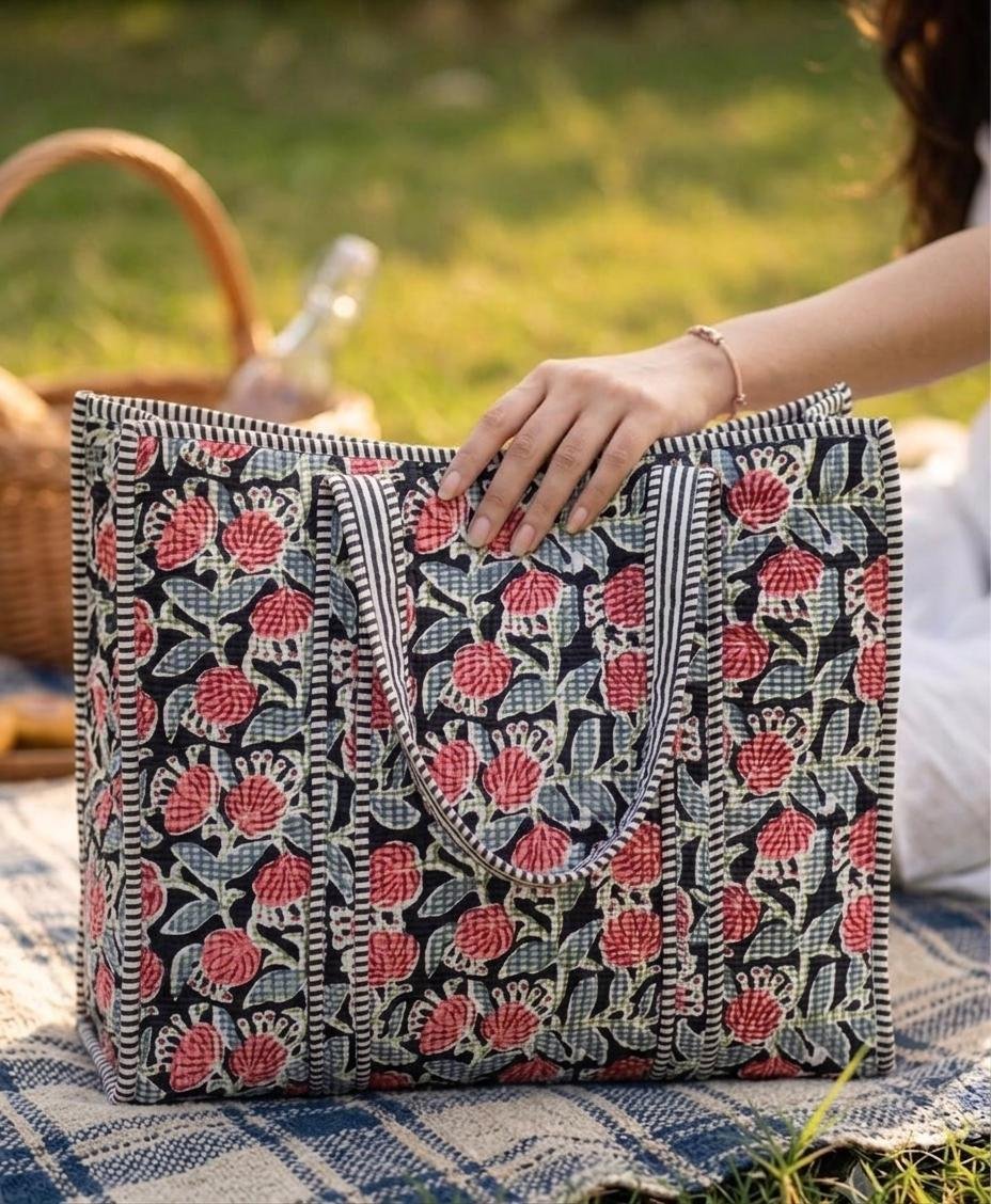 Cotton Printed Quilted Bag
