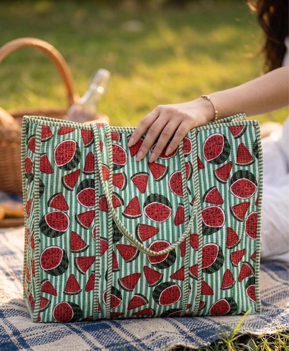 Cotton Quilted Tote Bag