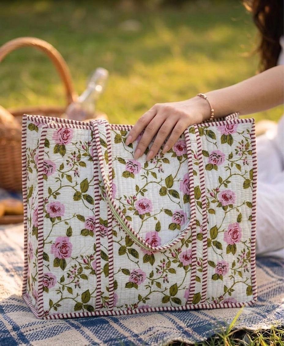 Cotton Printed Quilted Bag