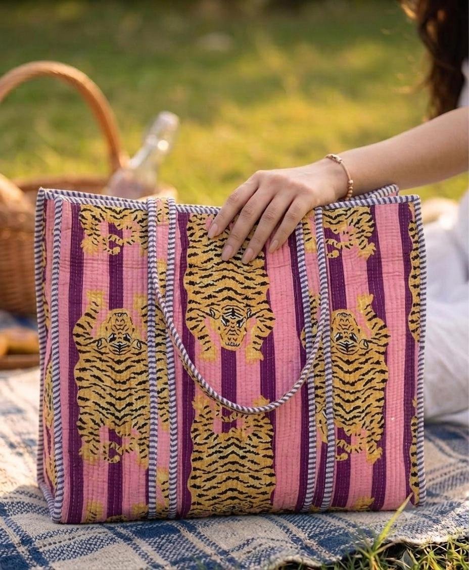 Cotton Printed Quilted Bag