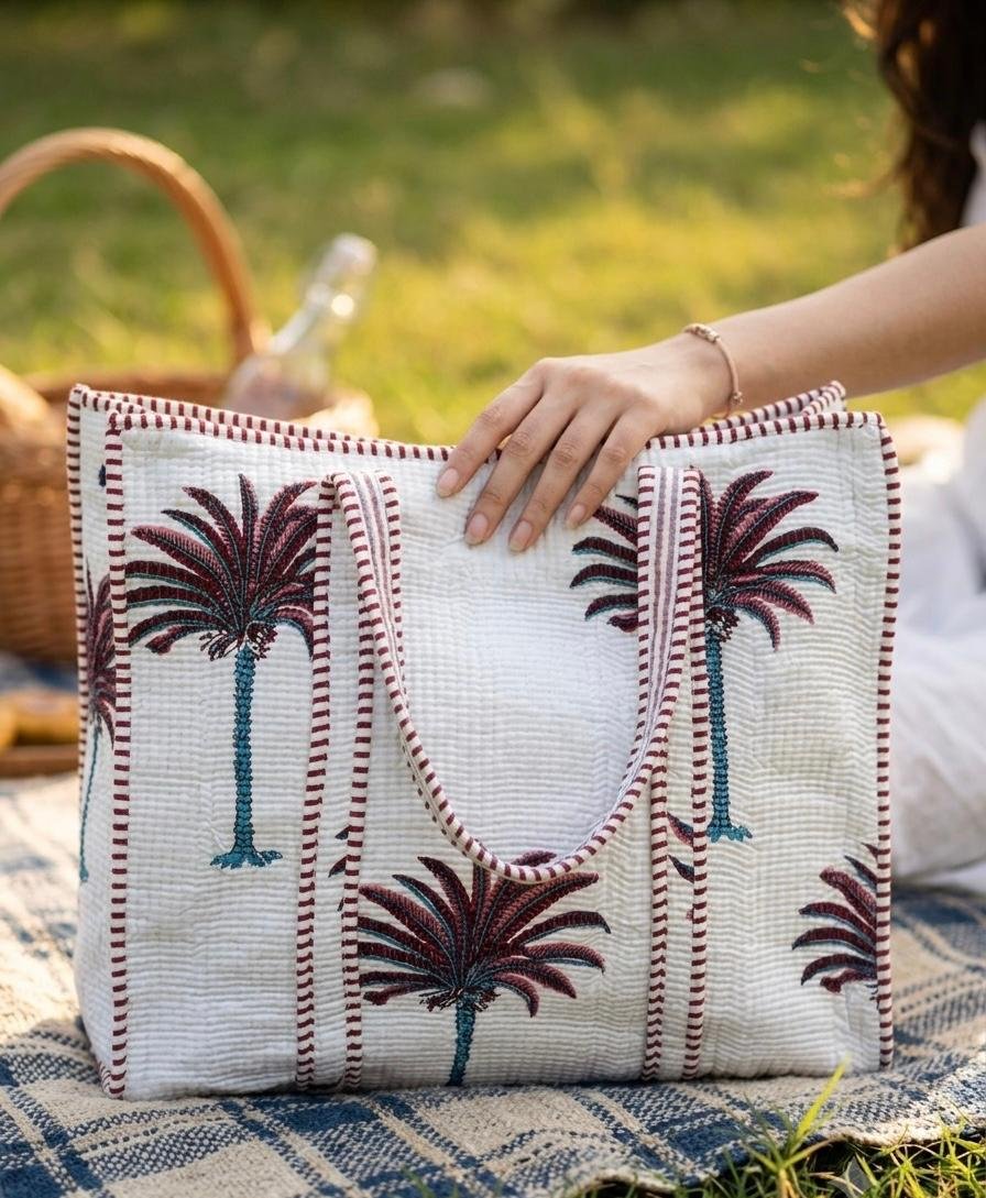 Cotton Quilted Tote Bag