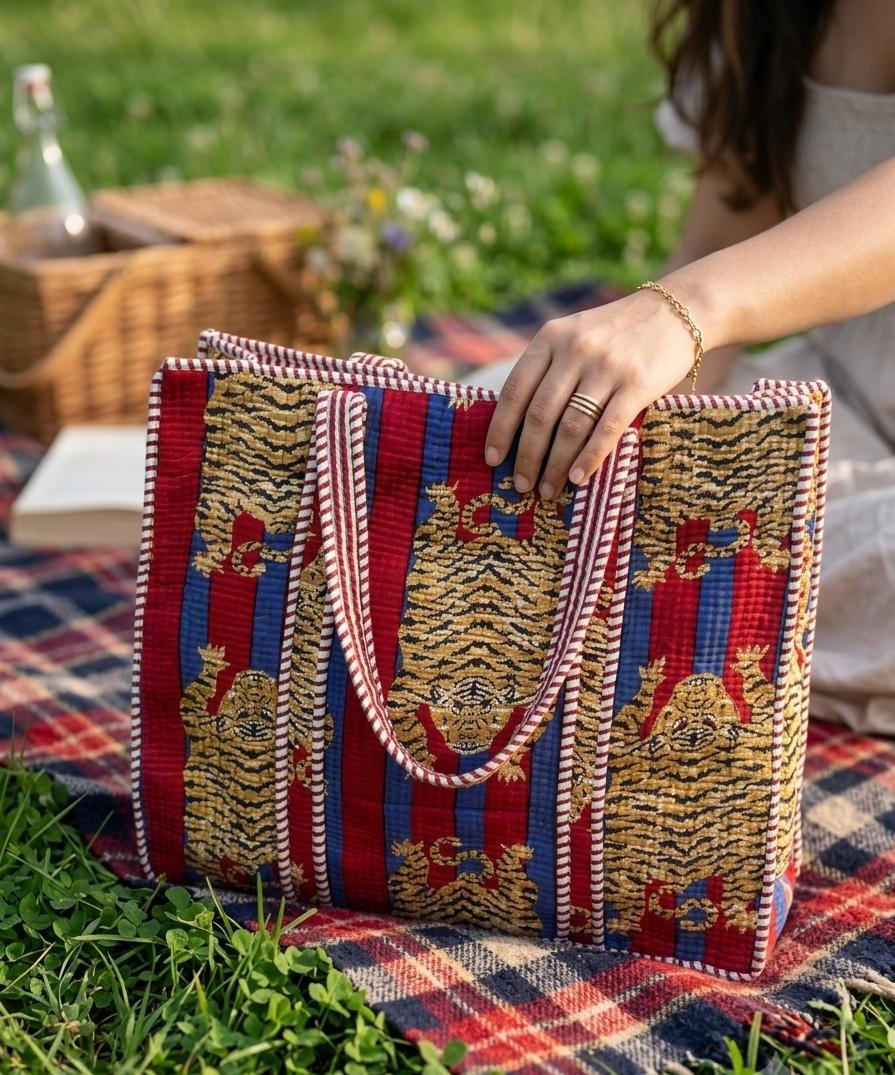 Cotton Printed Quilted Bag