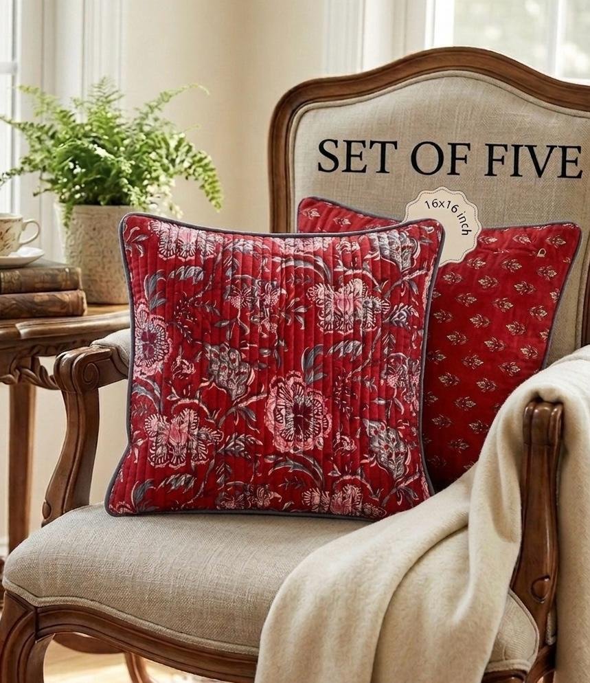 Cotton Printed Quilted Cushion Covers