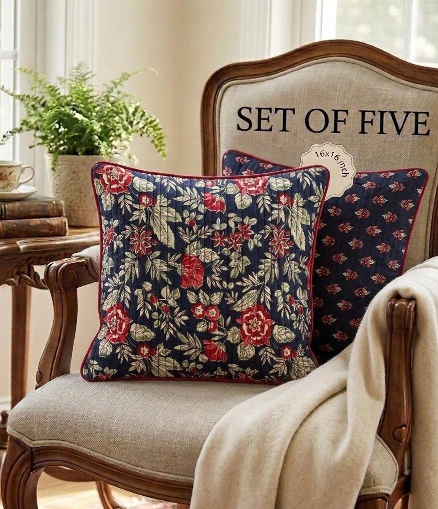 Cotton Printed Quilted Cushion Covers