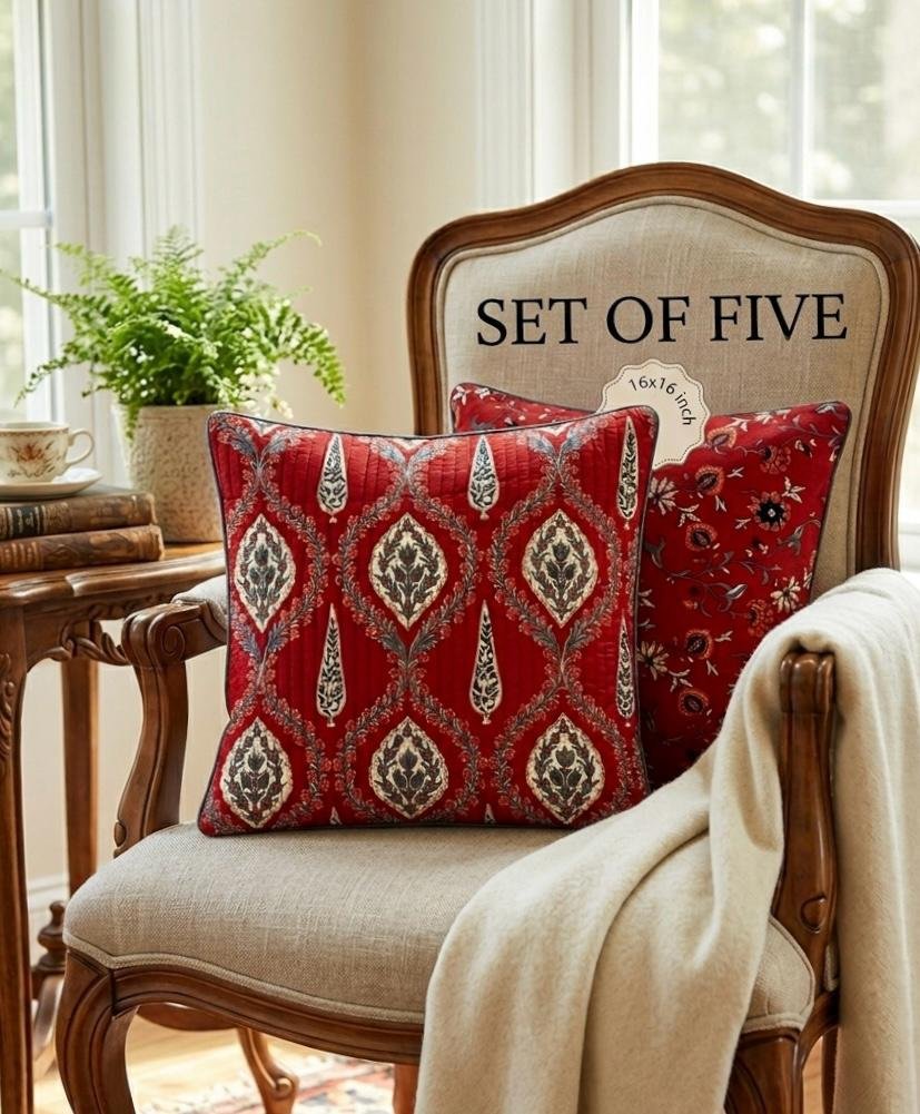Cotton Printed Quilted Cushion Covers
