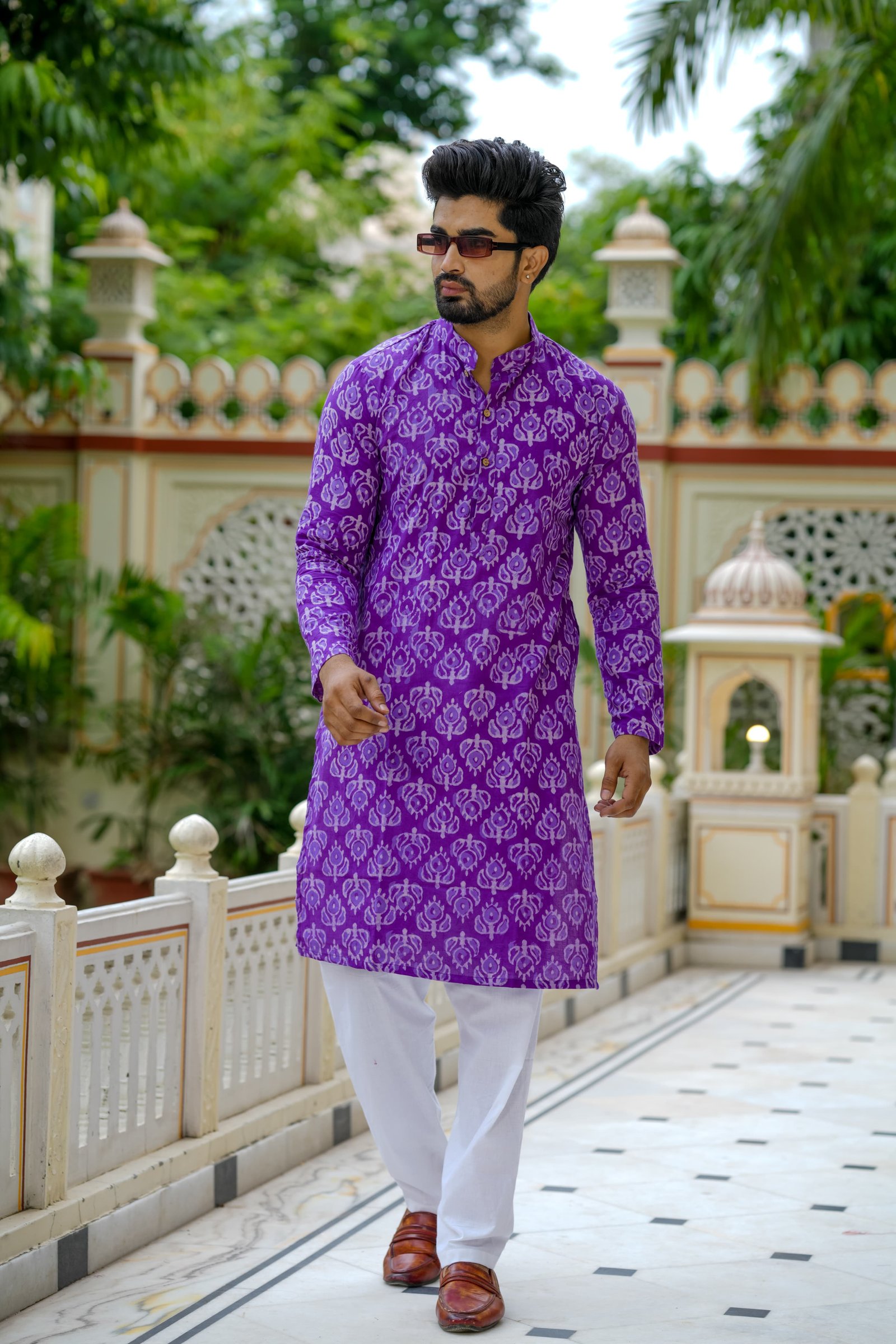 Cotton Printed Men Long Kurta