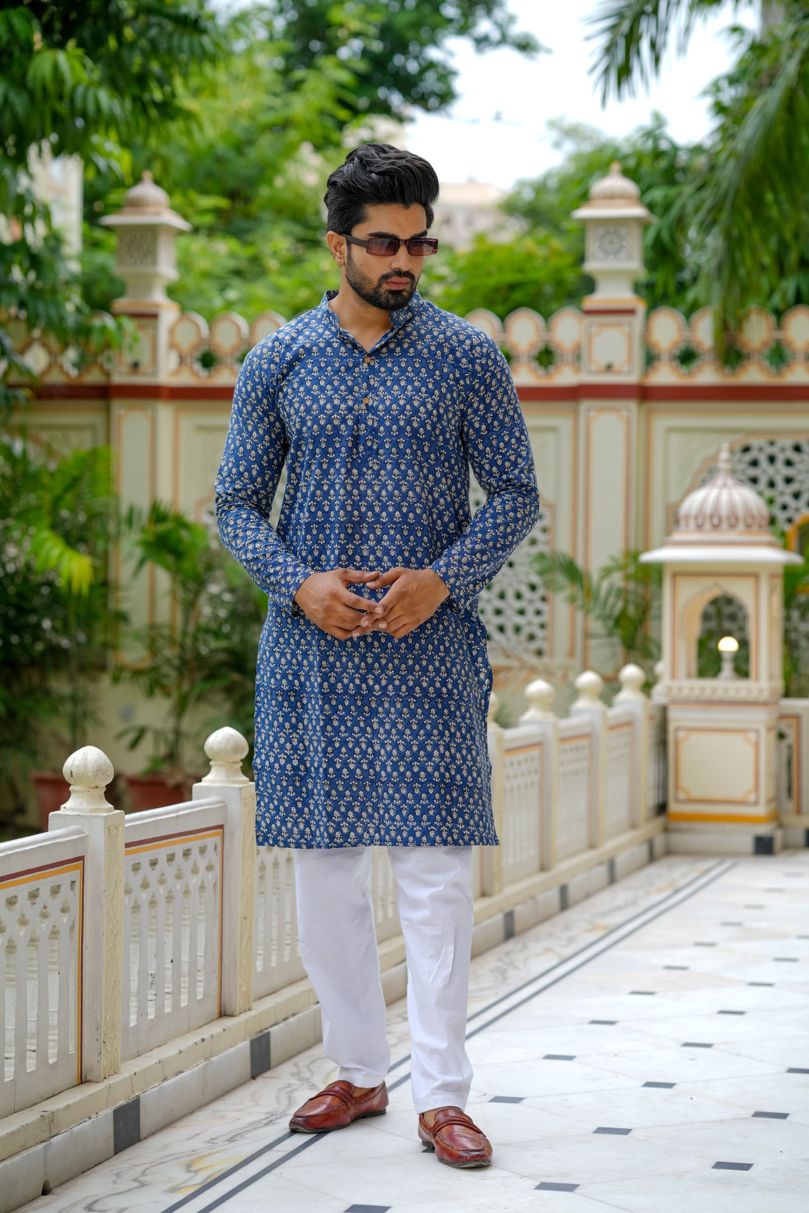 Cotton Printed Men Long Kurta