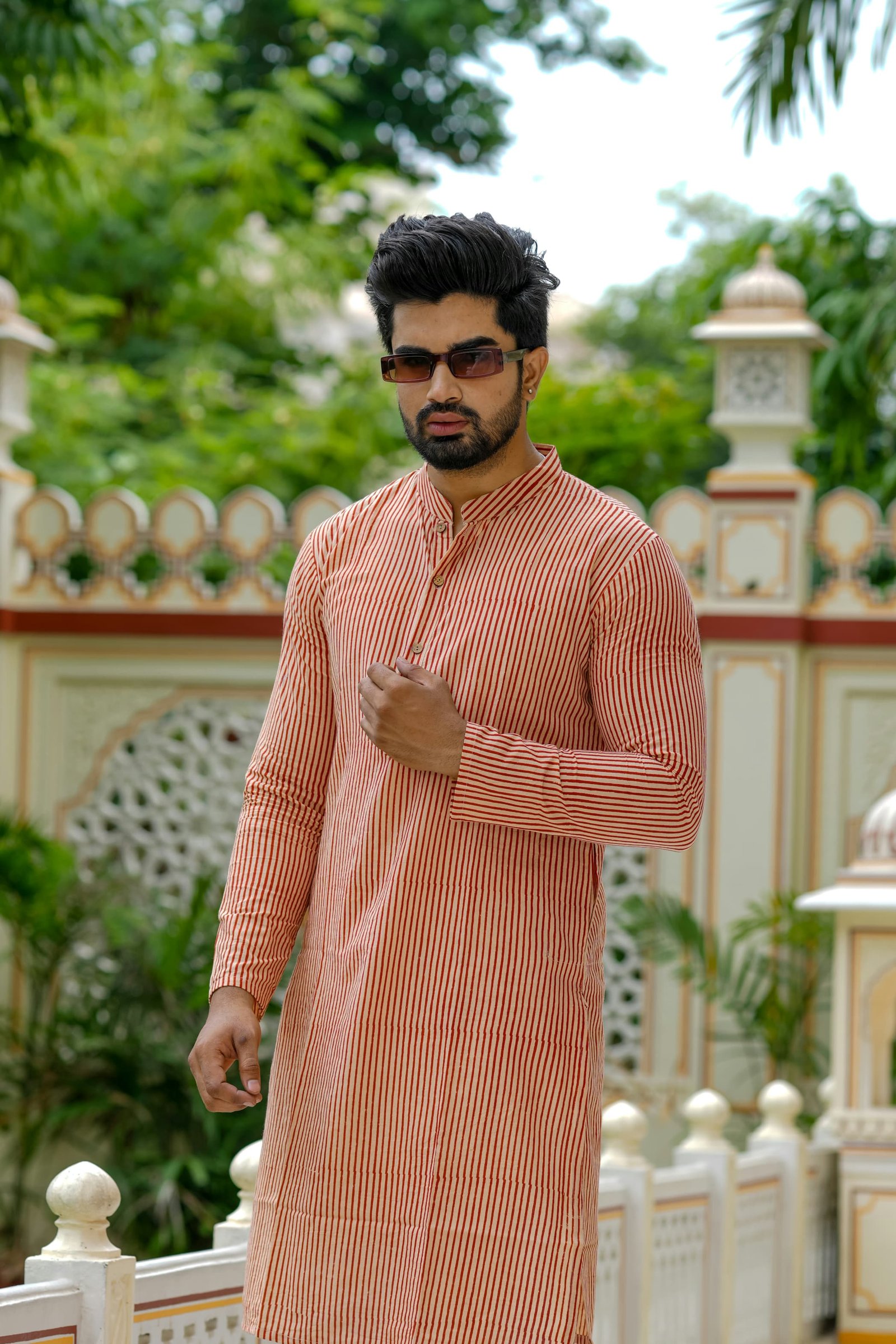 Cotton Printed Men Long Kurta