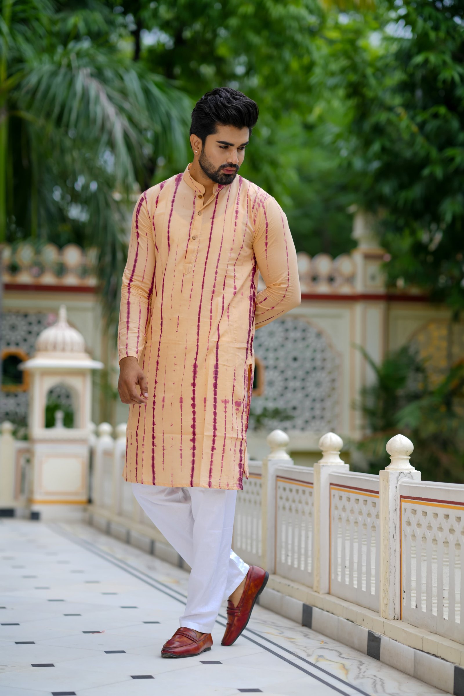 Cotton Printed Men Long Kurta