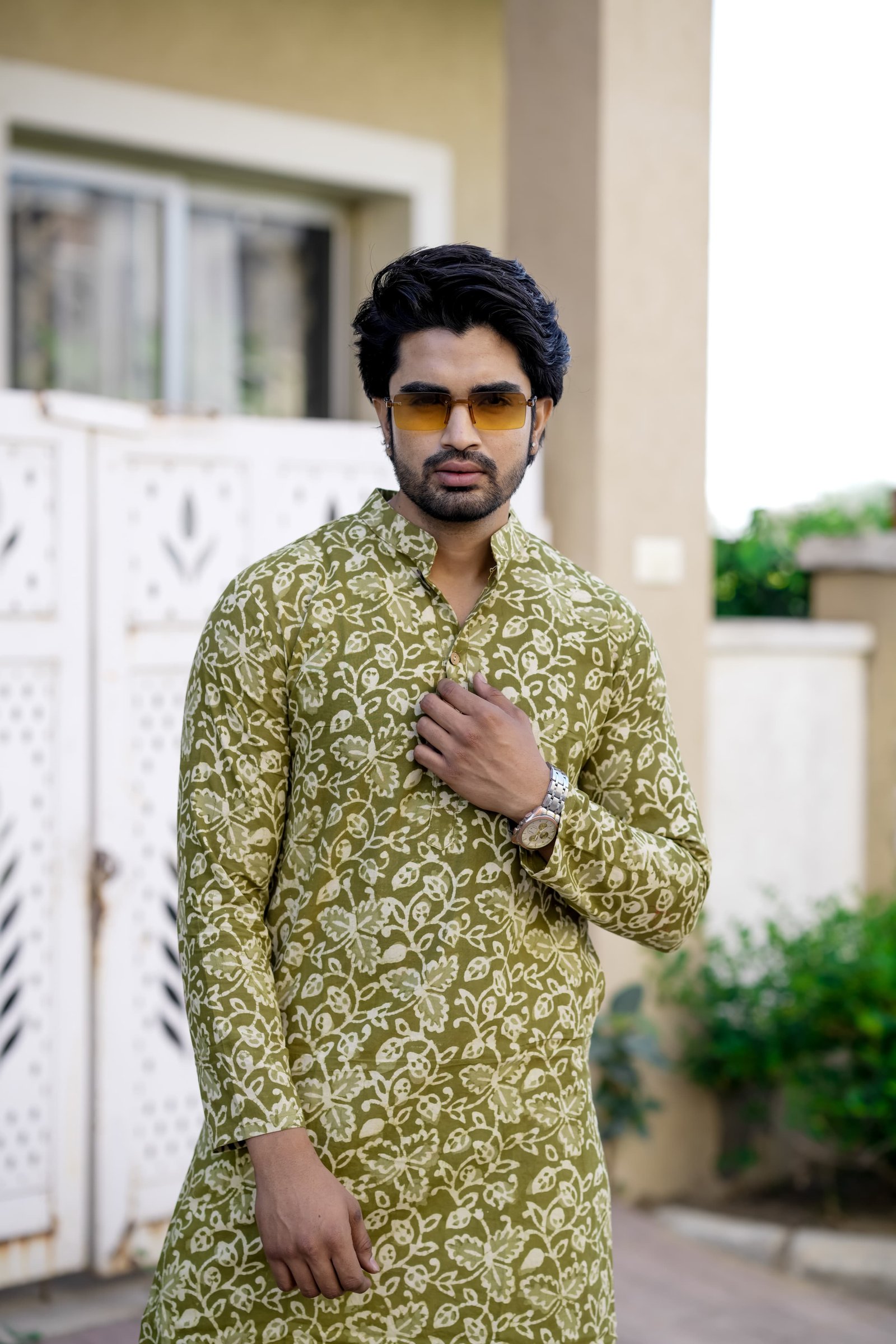Cotton Printed Men Long Kurta