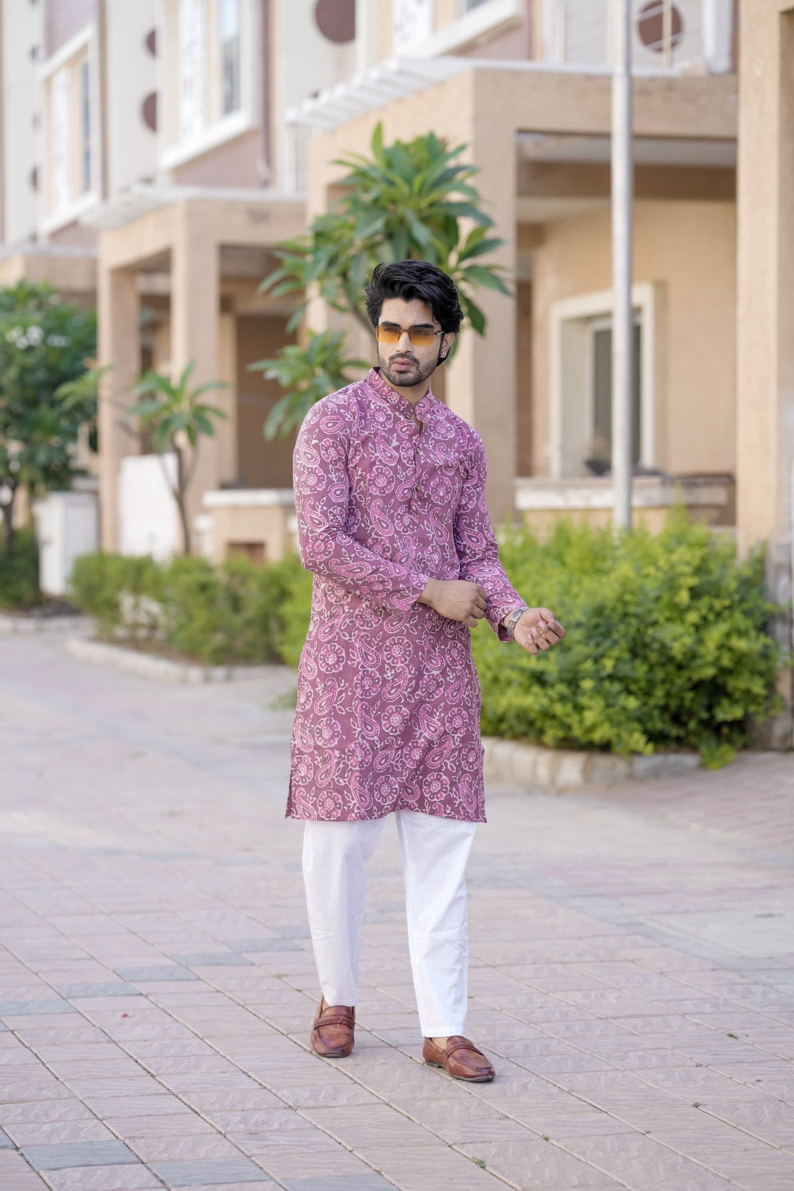 Cotton Printed Men Long Kurta