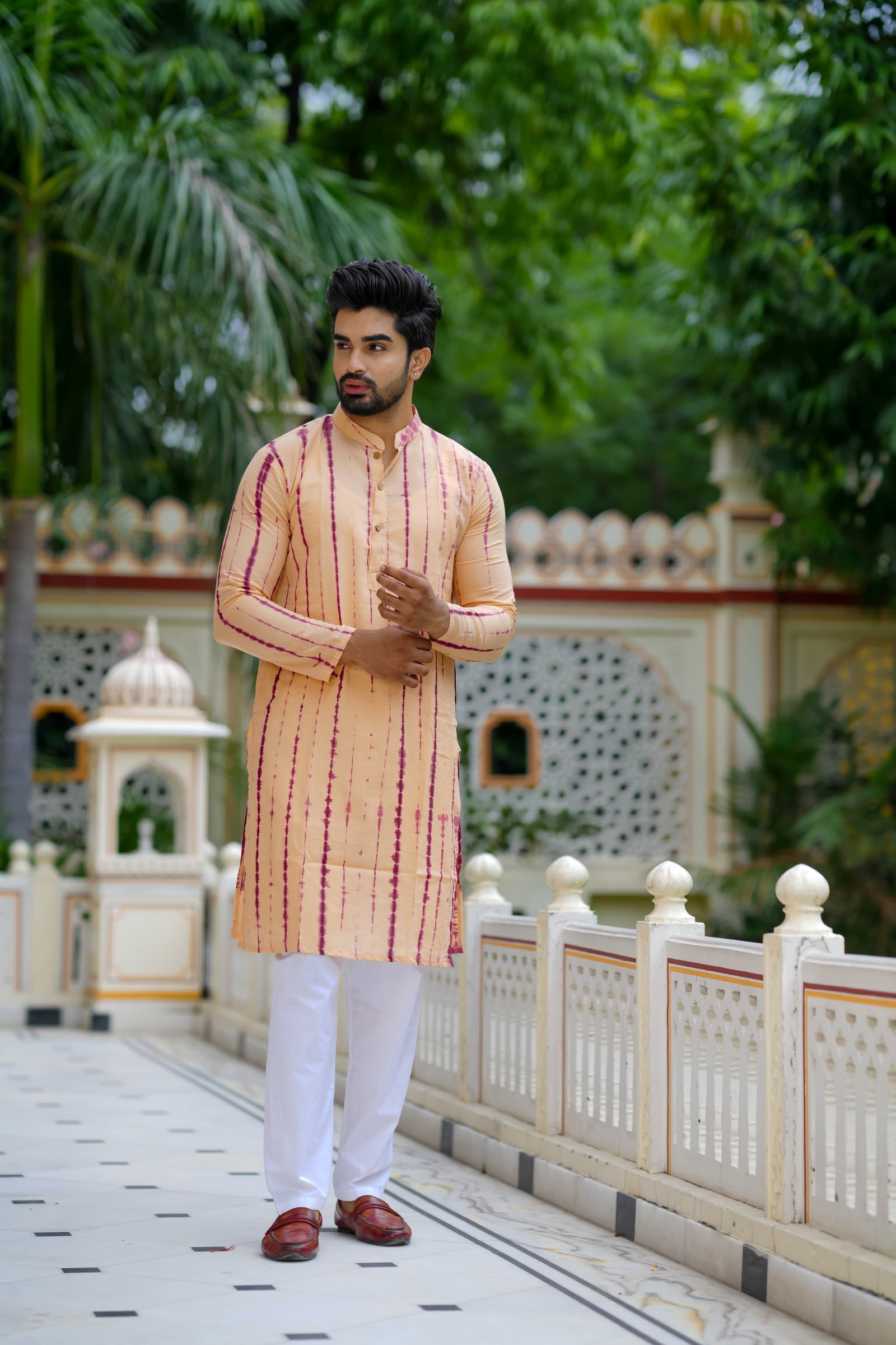 Cotton Printed Men Long Kurta