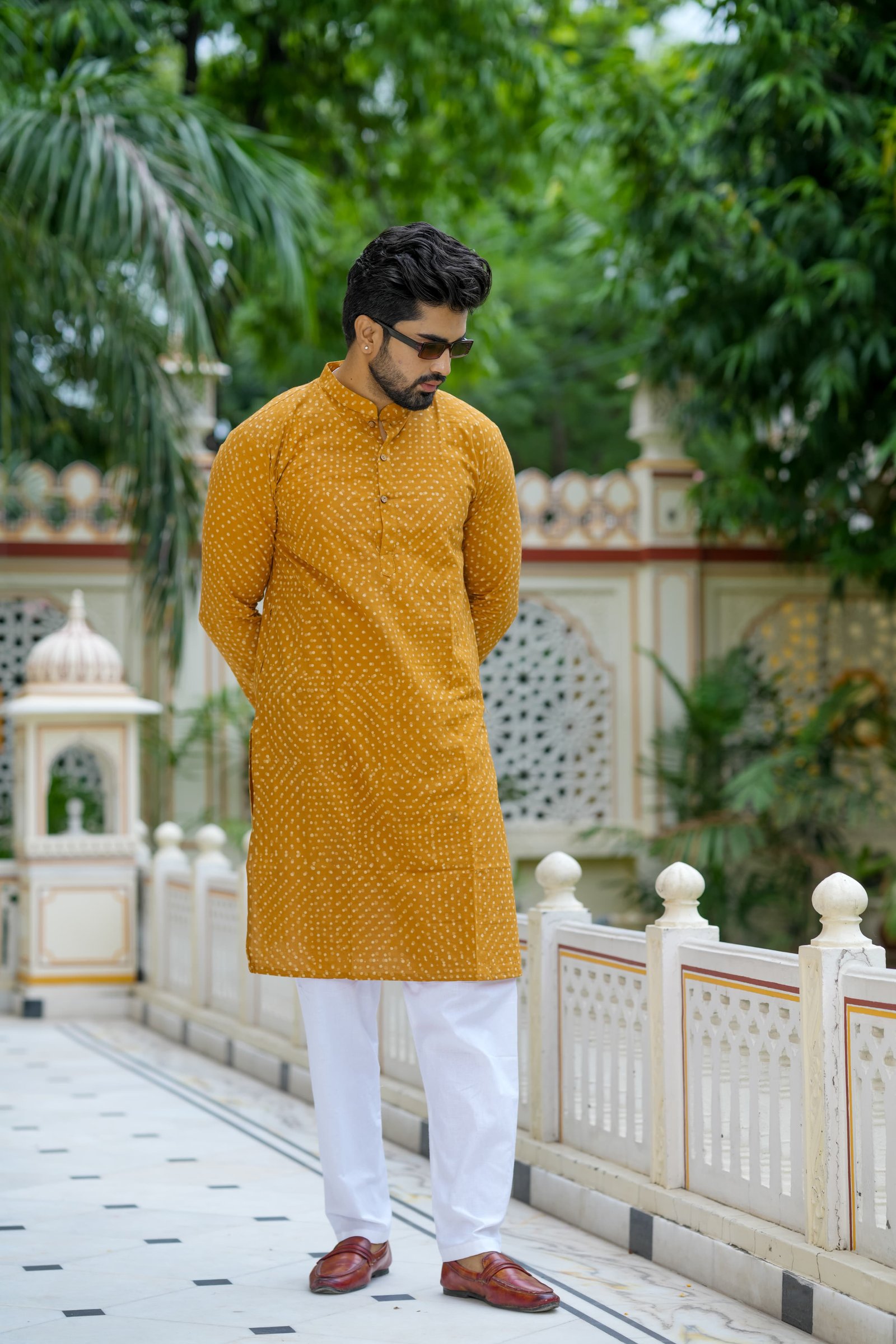 Cotton Printed Men Long Kurta