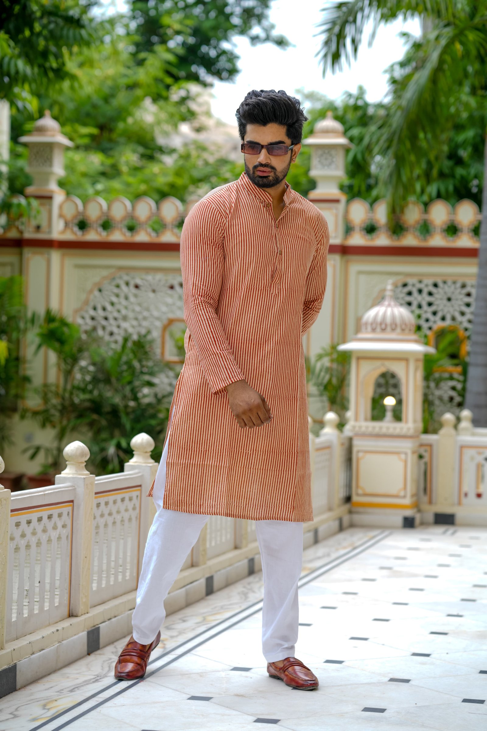 Cotton Printed Men Long Kurta