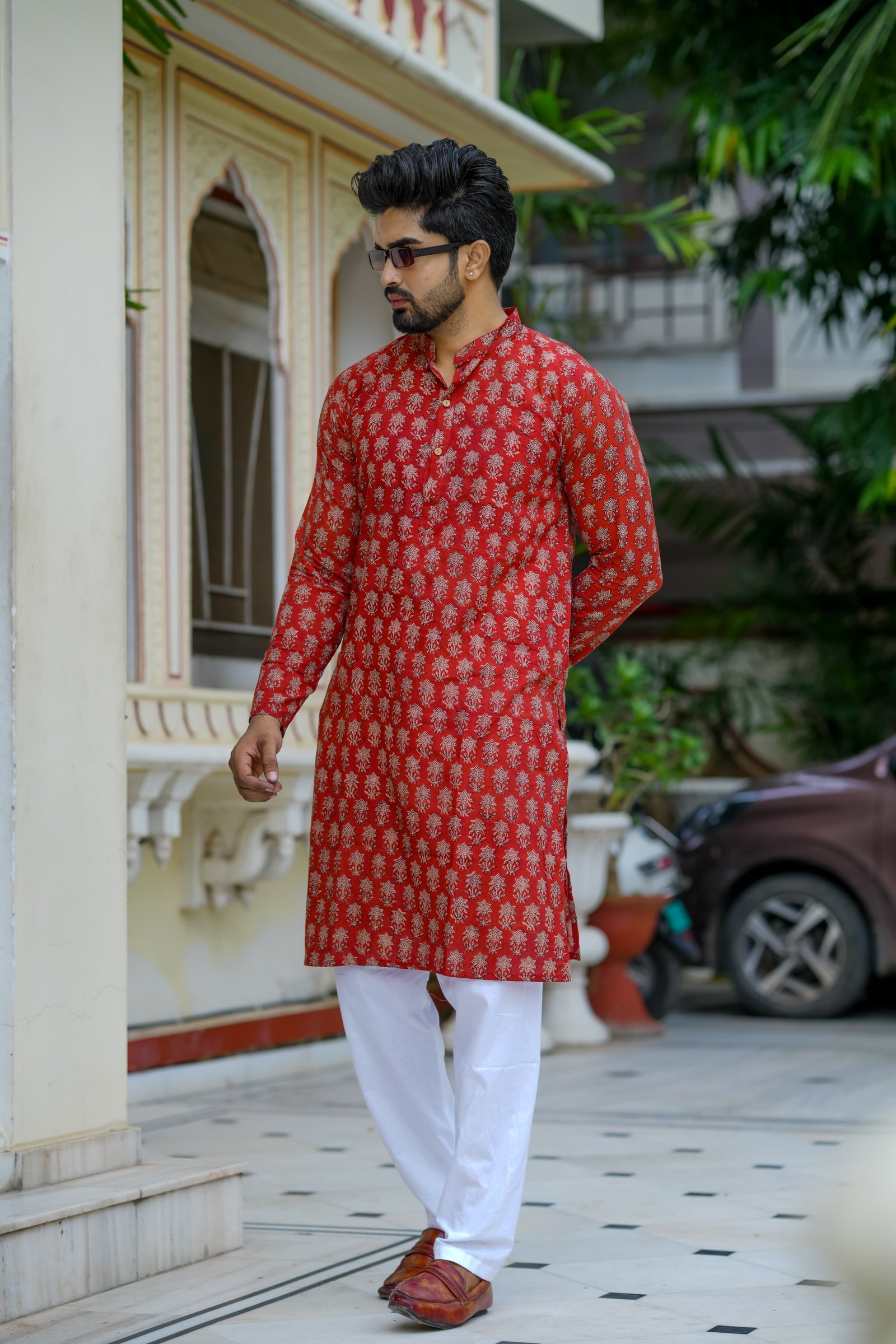 Cotton Printed Men Long Kurta