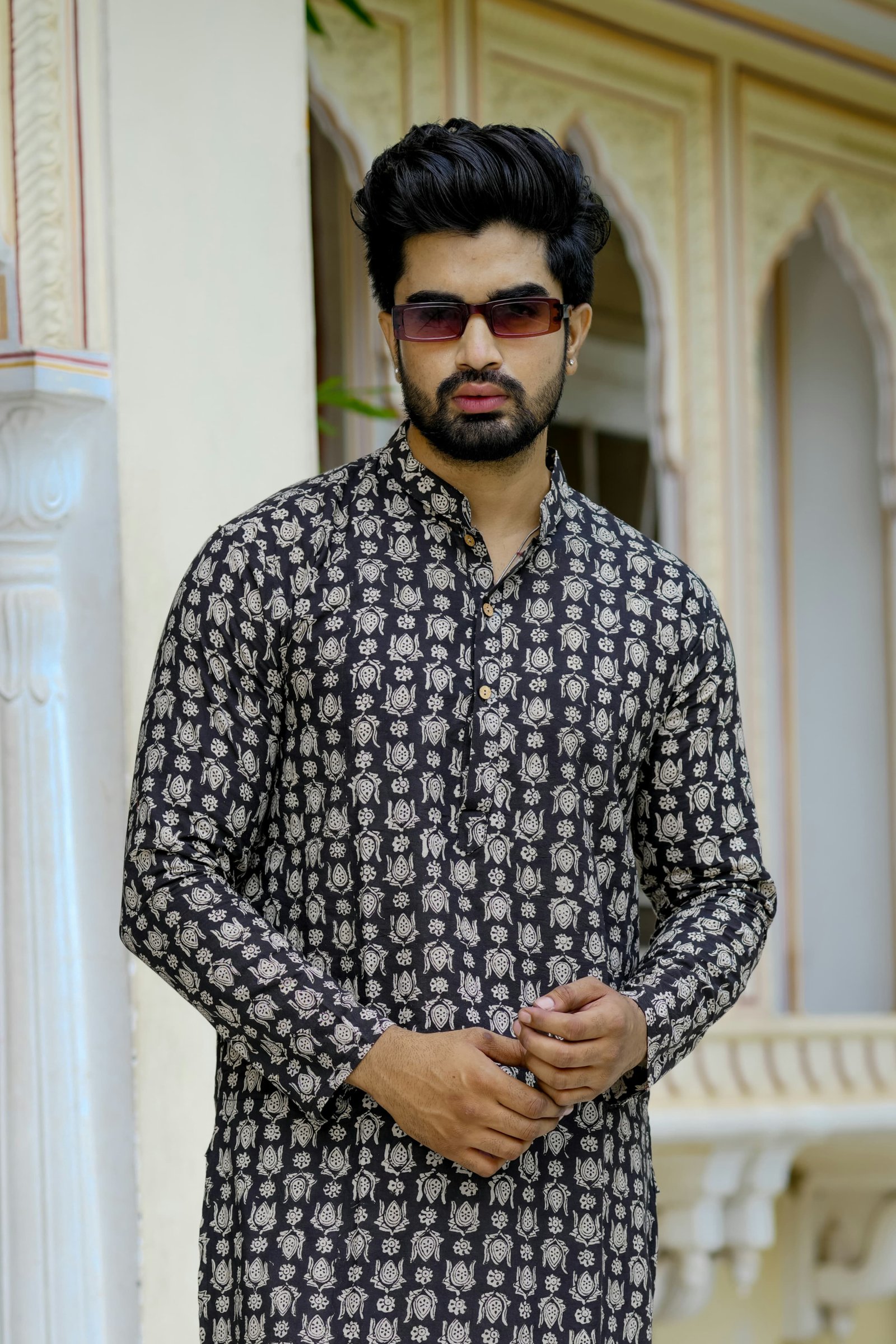 Cotton Printed Men Long Kurta
