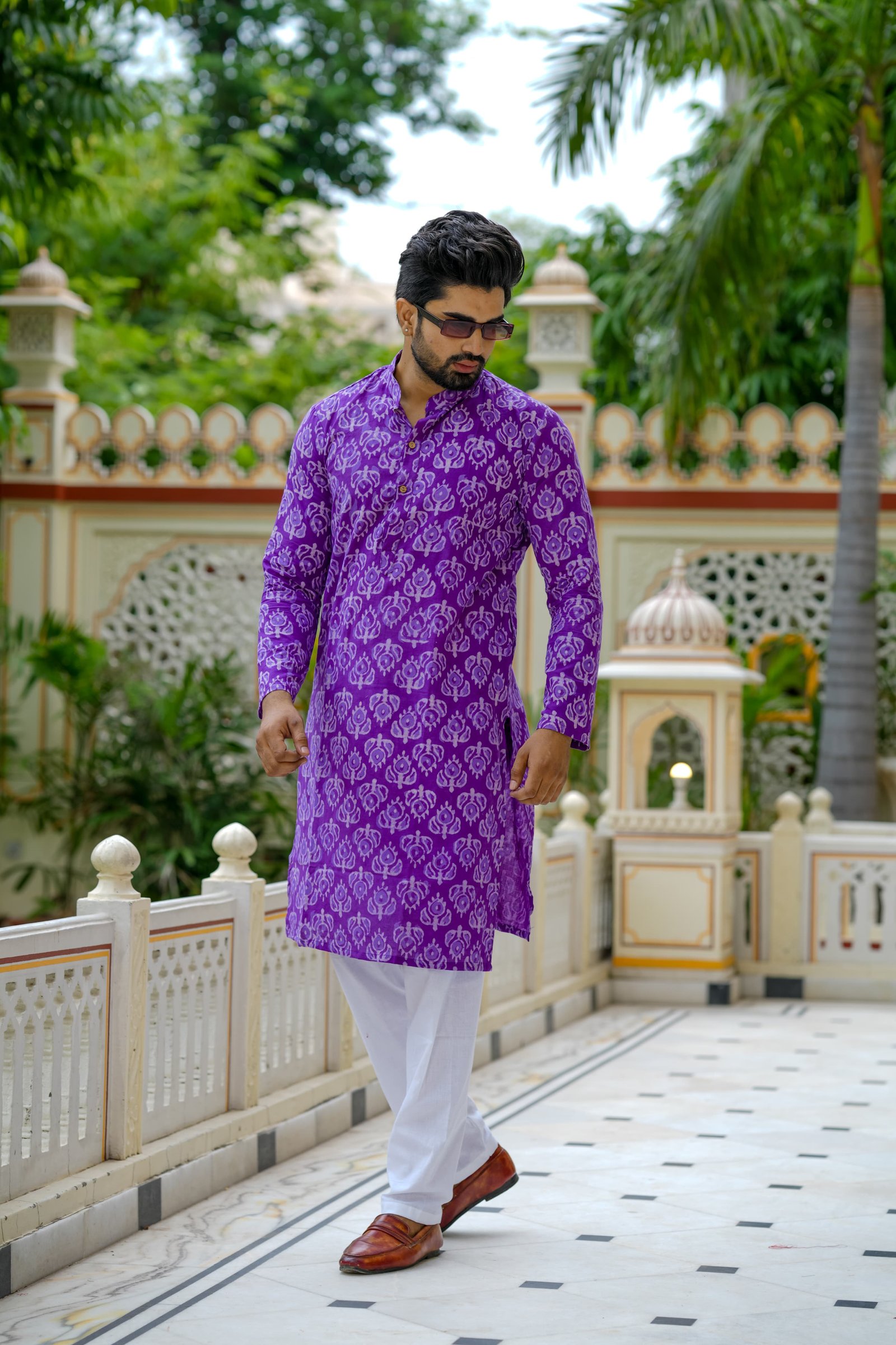 Cotton Printed Men Long Kurta