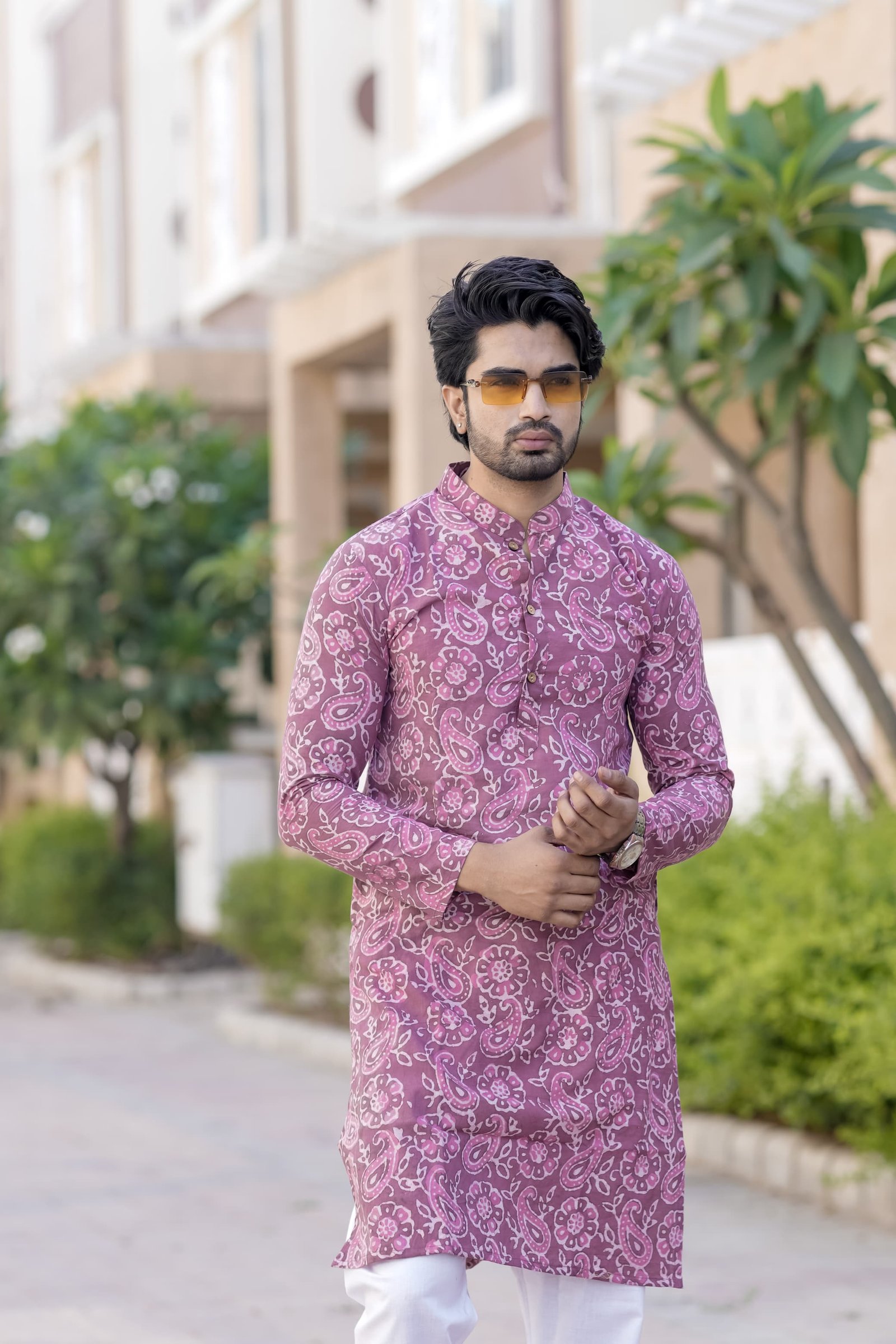 Cotton Printed Men Long Kurta