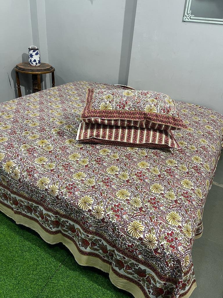 Cotton Printed King Size Bedsheet