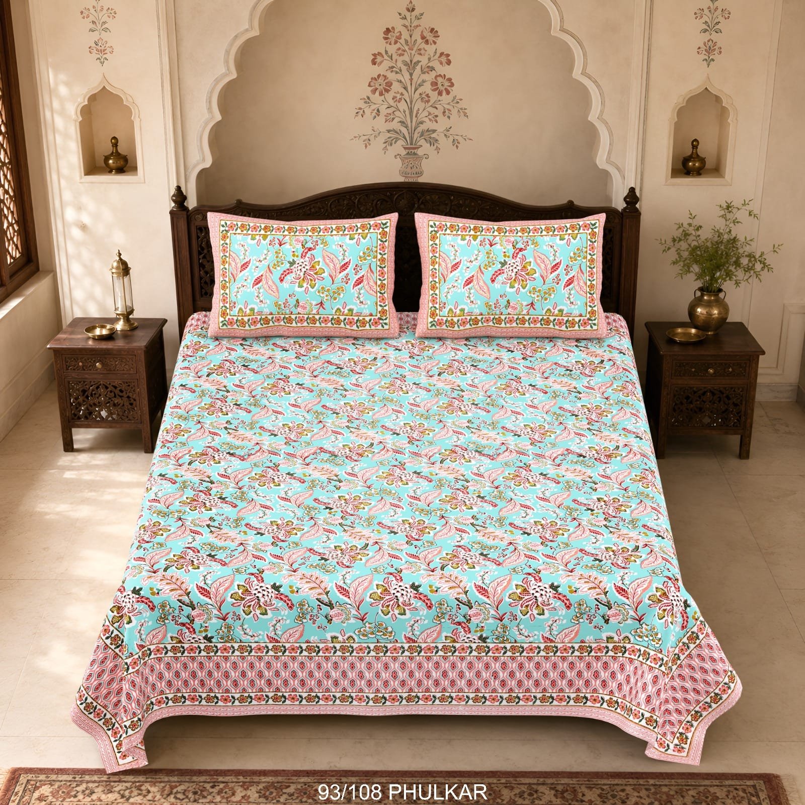 Cotton Viscose Printed Double Bedsheet