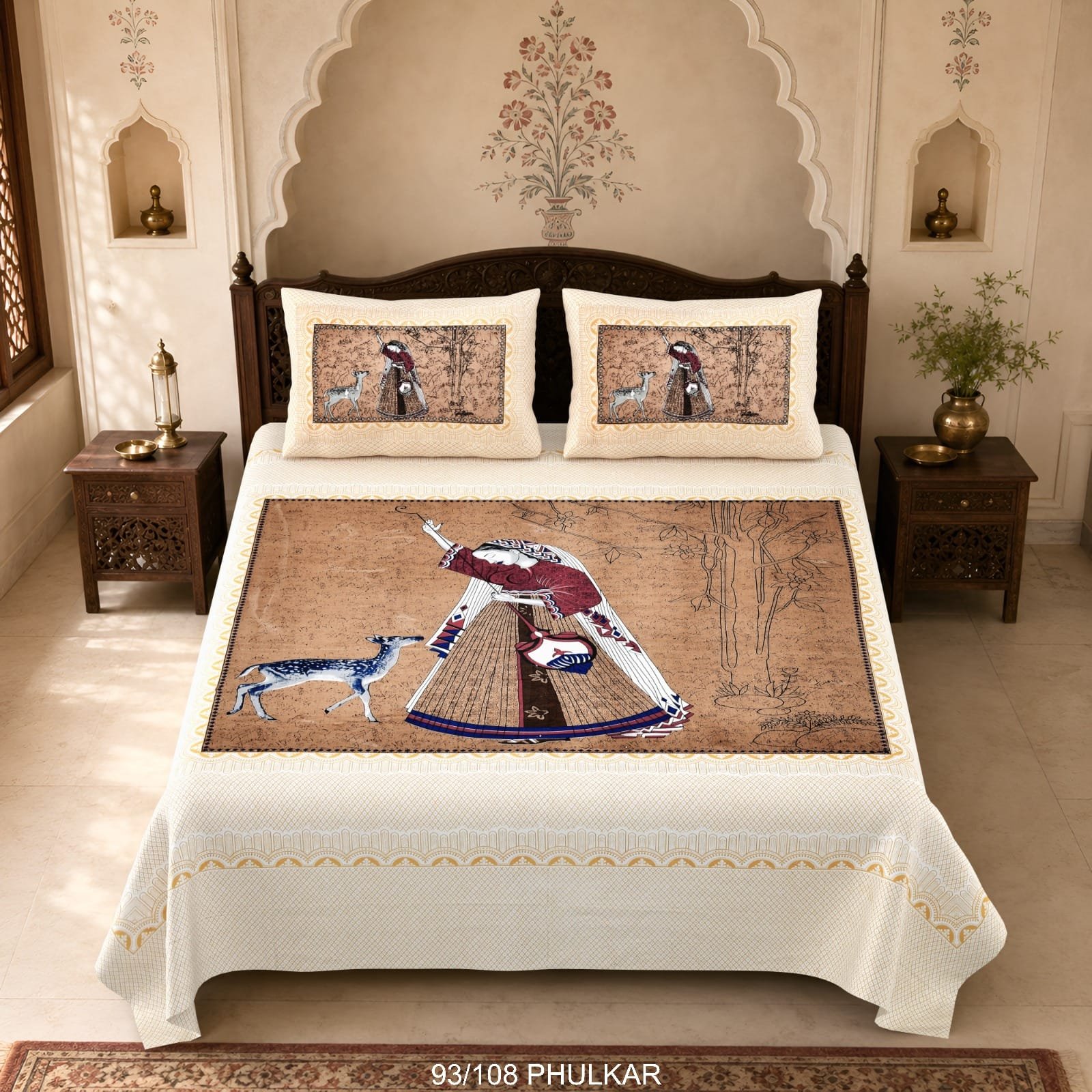 Cotton Viscose Printed Double Bedsheet