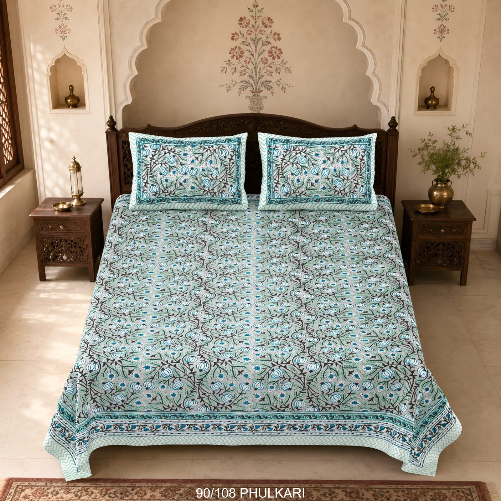 Cotton Viscose Printed Double Bedsheet