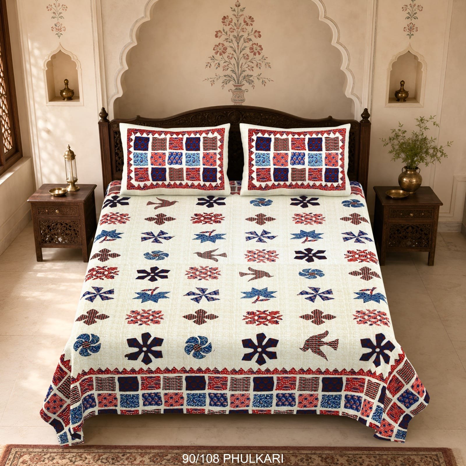 Cotton Viscose Printed Double Bedsheet