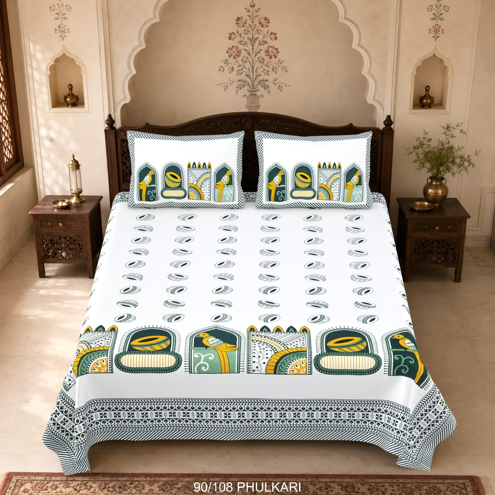 Cotton Viscose Printed Double Bedsheet