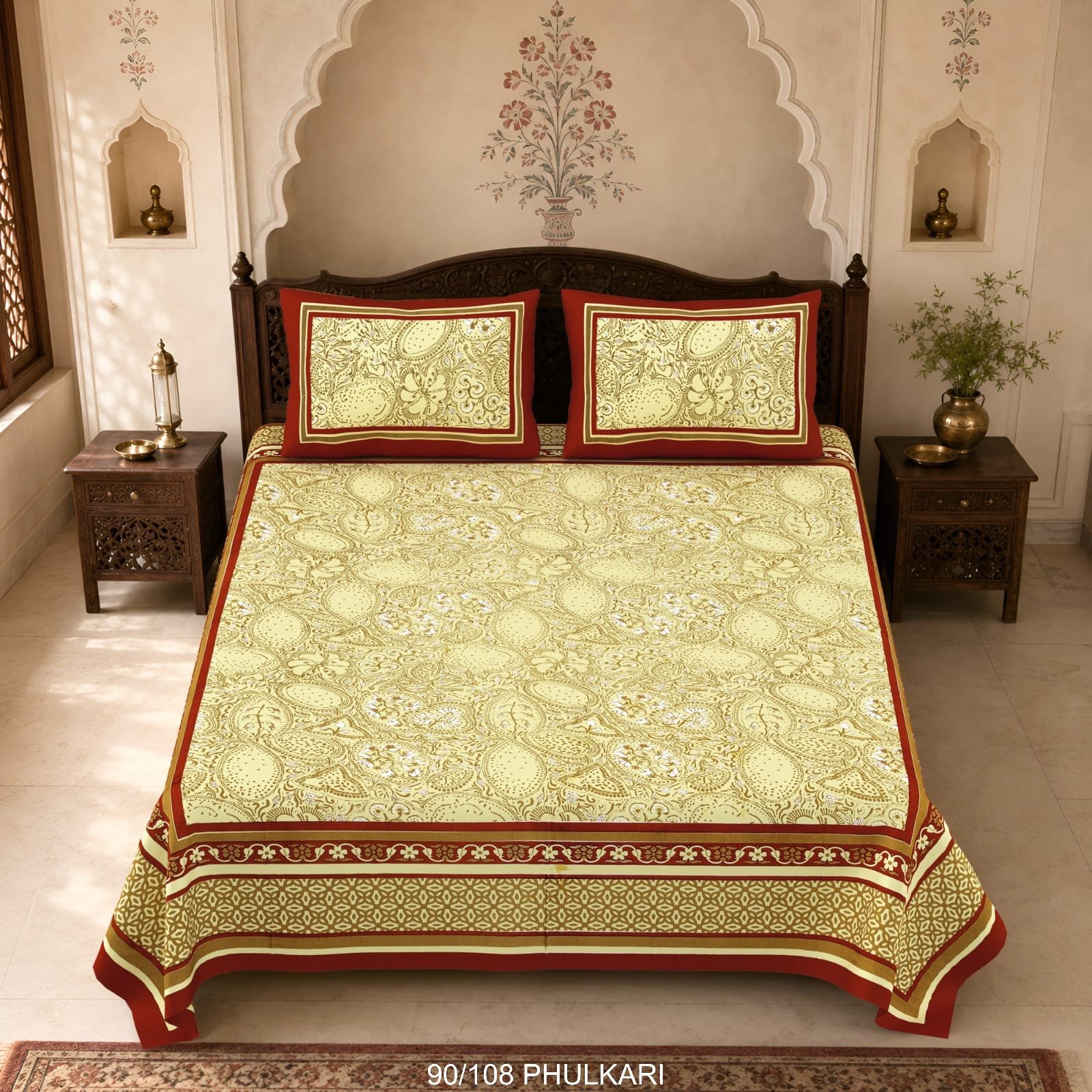 Cotton Viscose Printed Double Bedsheet
