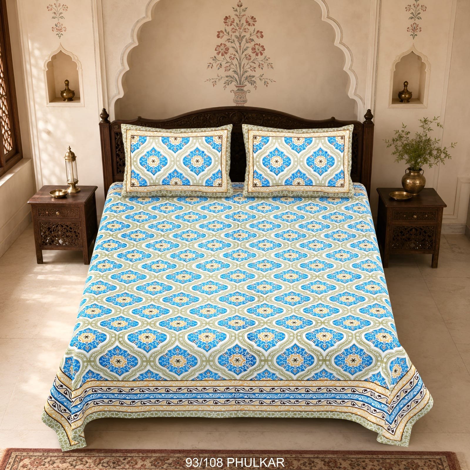 Cotton Viscose Printed Double Bedsheet