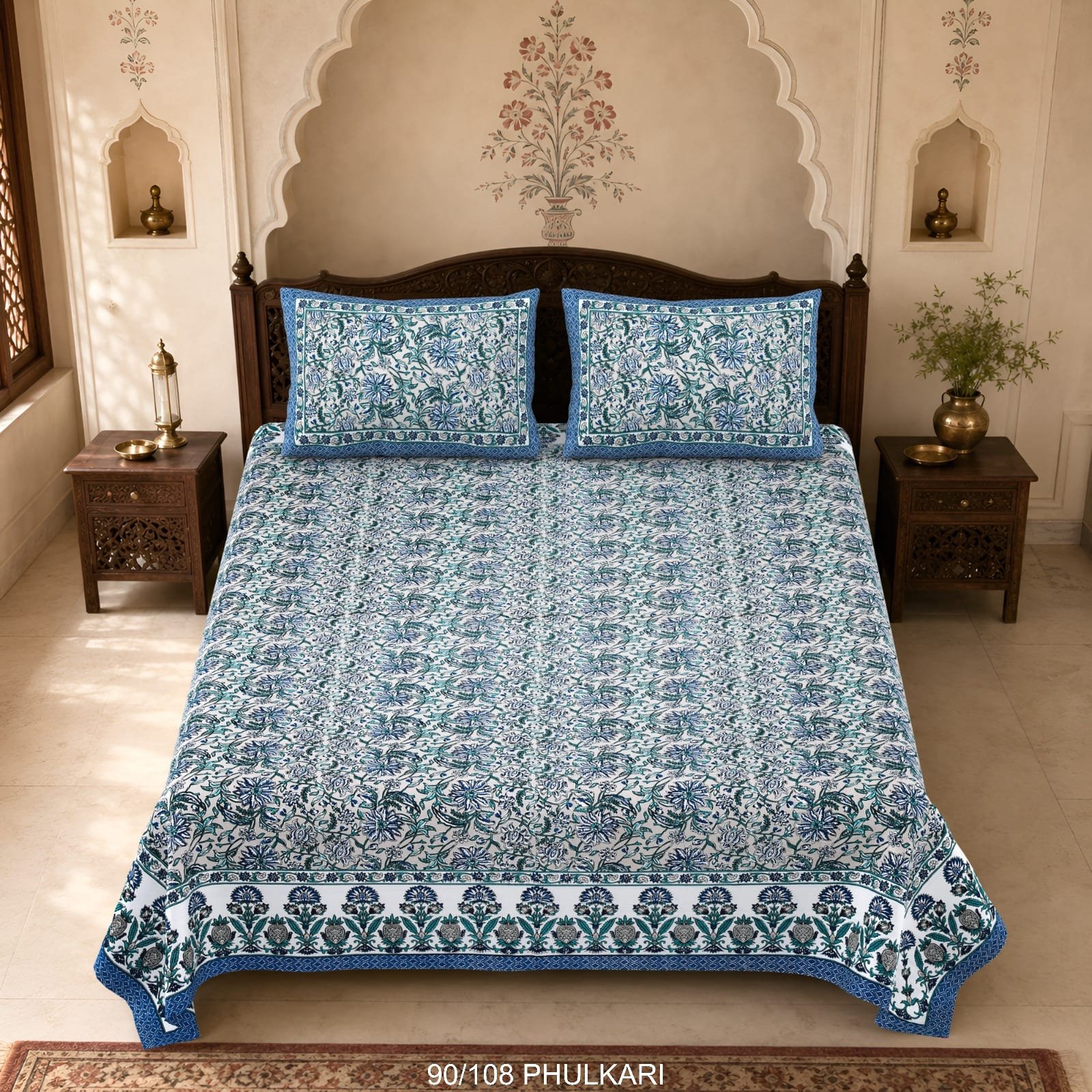 Cotton Viscose Printed Double Bedsheet