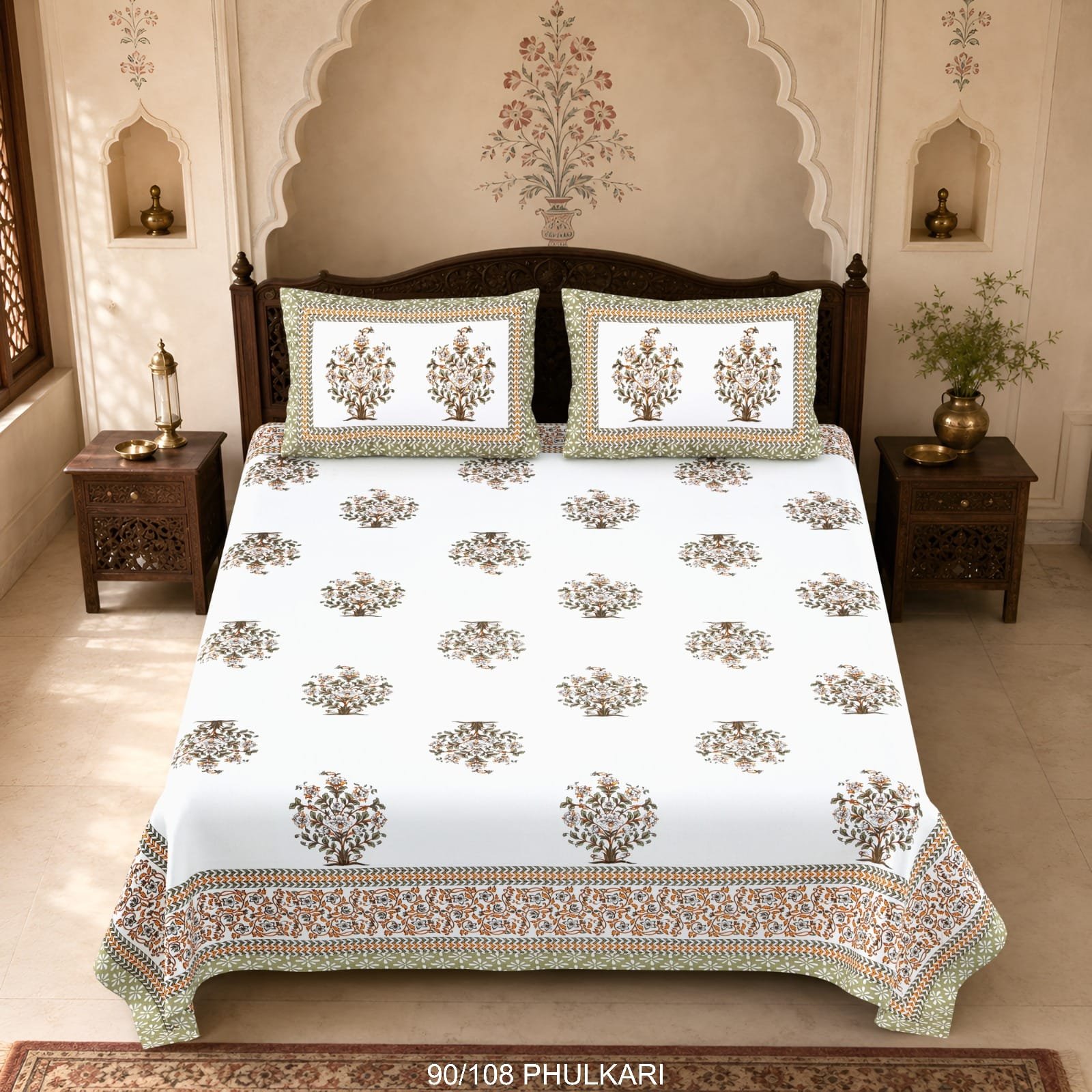 Cotton Viscose Printed Double Bedsheet