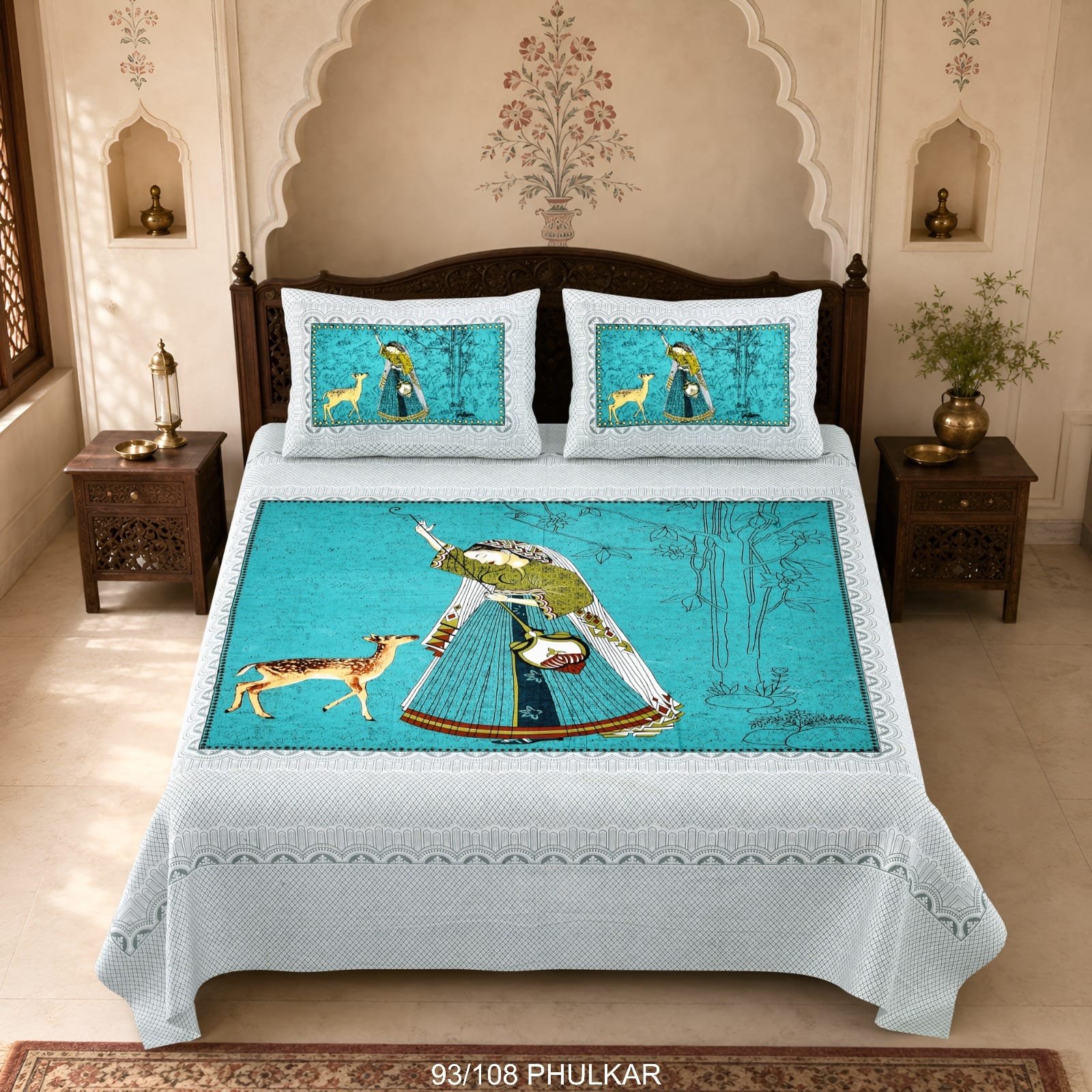 Cotton Viscose Printed Double Bedsheet