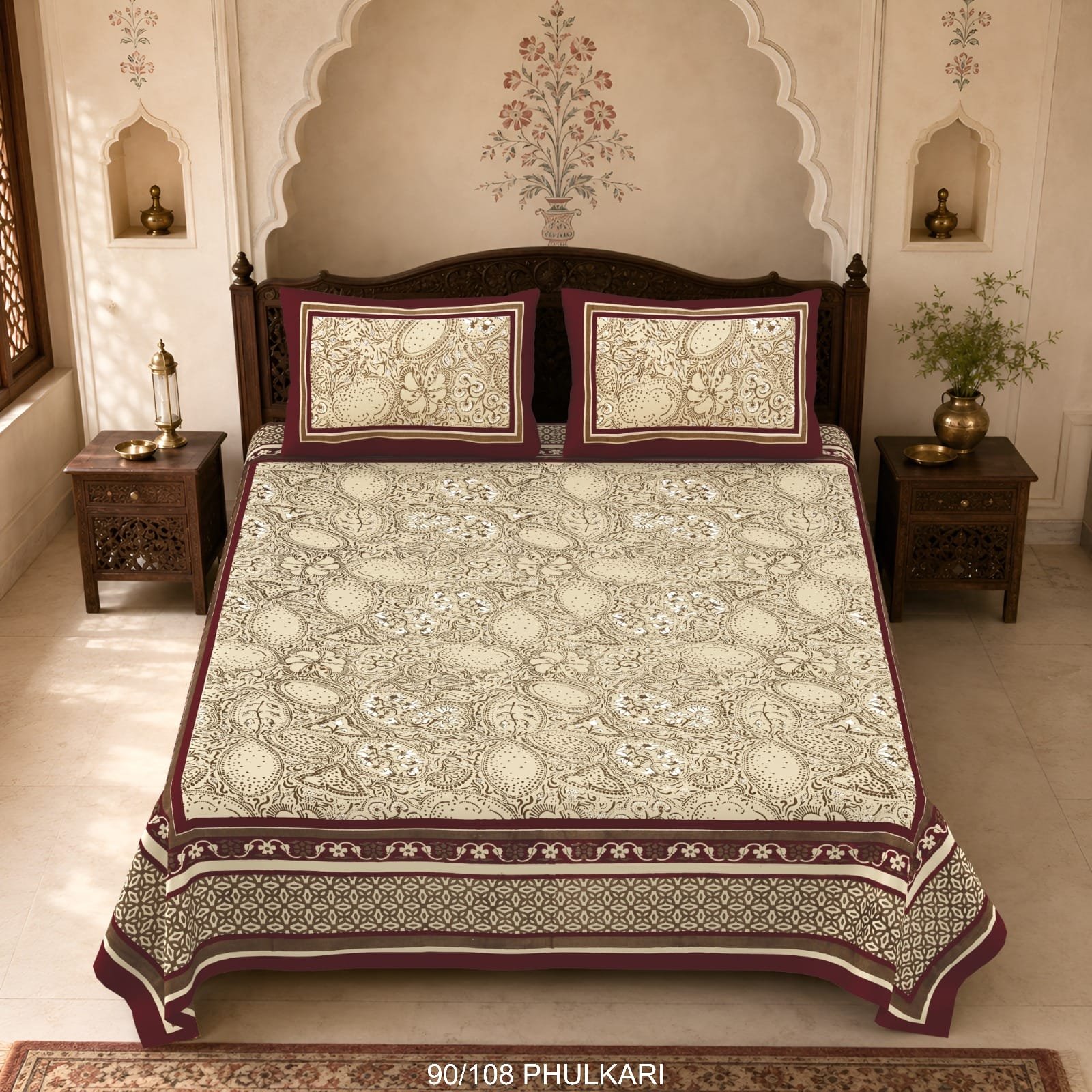 Cotton Viscose Printed Double Bedsheet