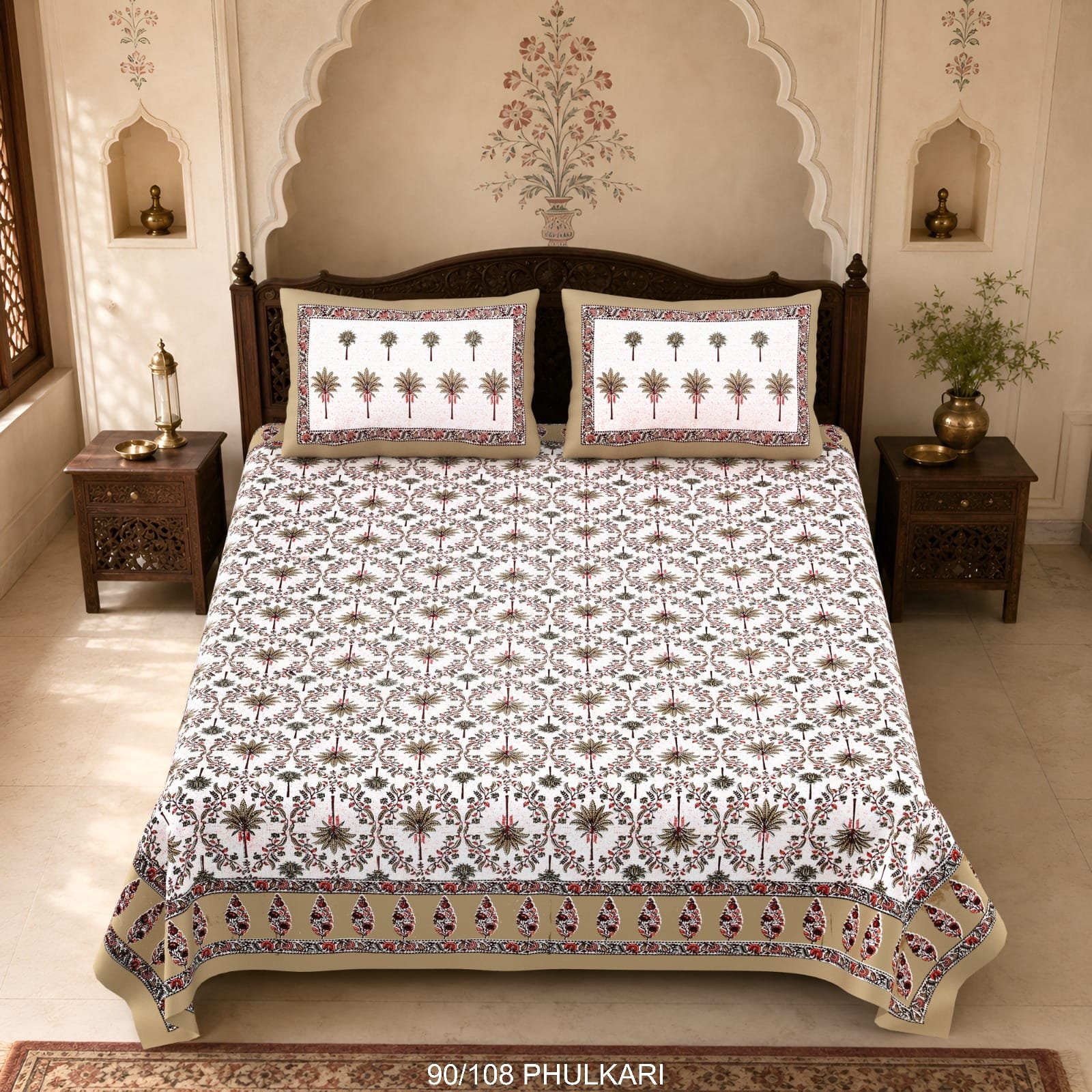Cotton Viscose Printed Double Bedsheet