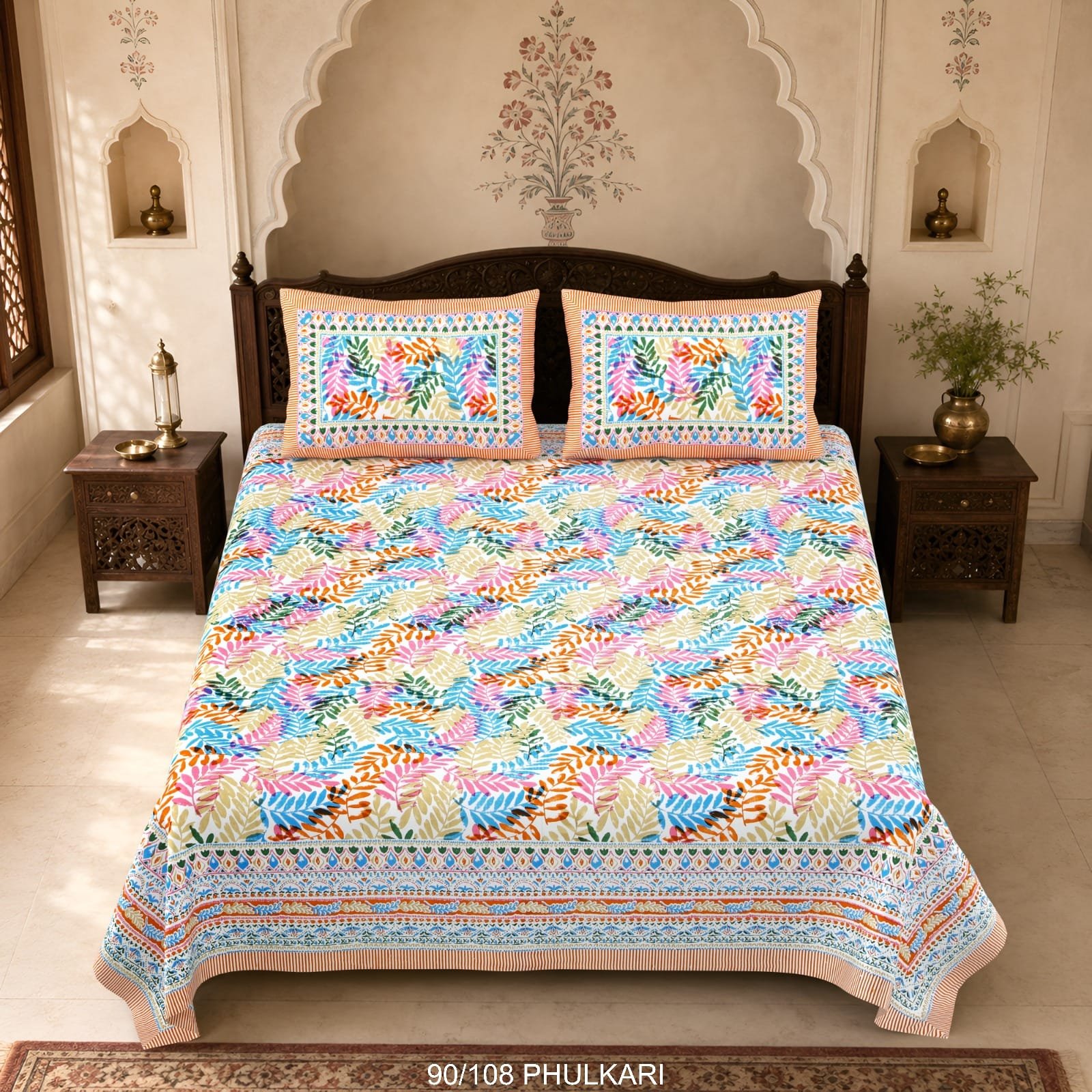 Cotton Viscose Printed Double Bedsheet