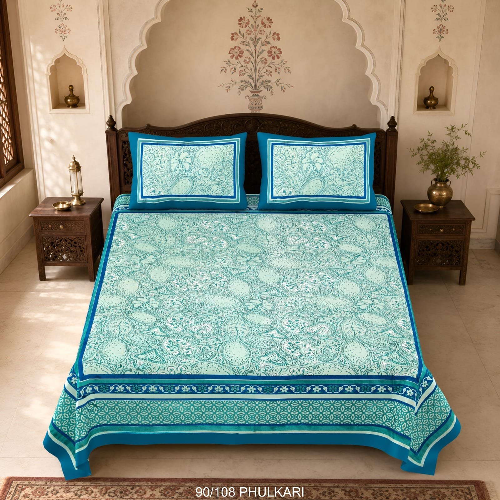 Cotton Viscose Printed Double Bedsheet