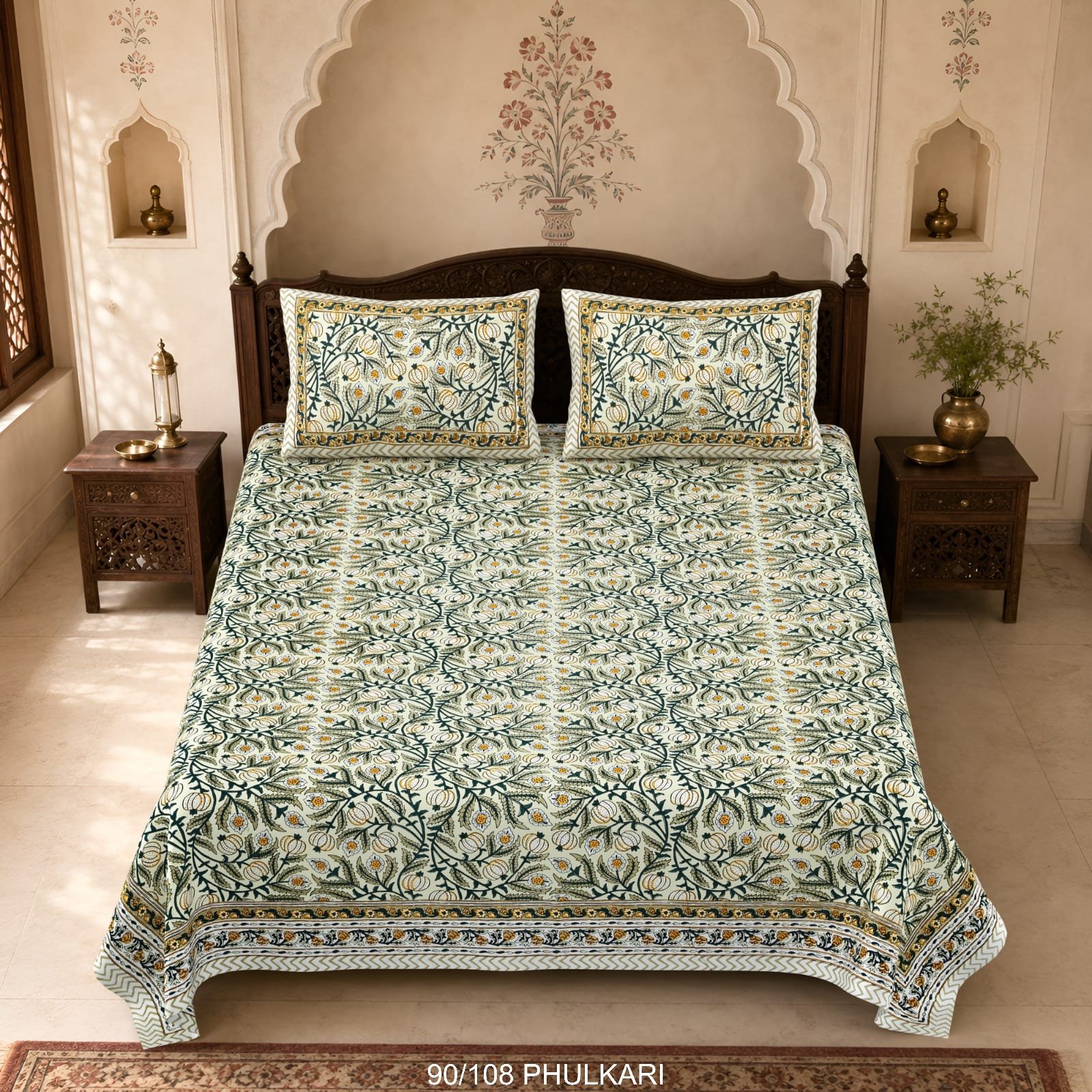 Cotton Viscose Printed Double Bedsheet