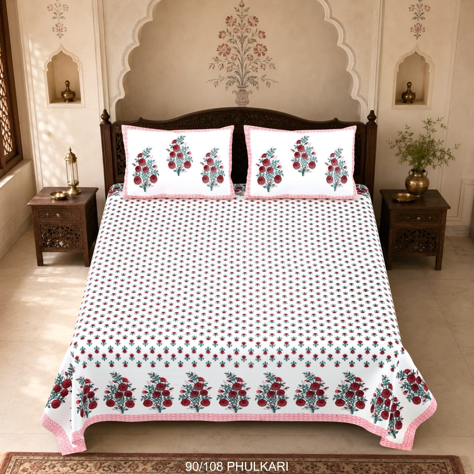Cotton Viscose Printed Double Bedsheet