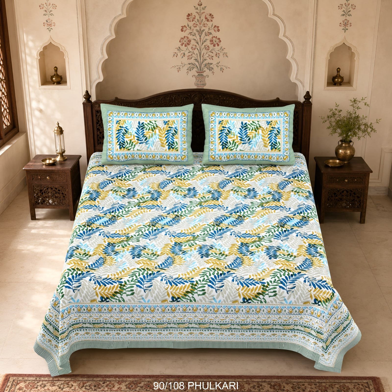 Cotton Viscose Printed Double Bedsheet