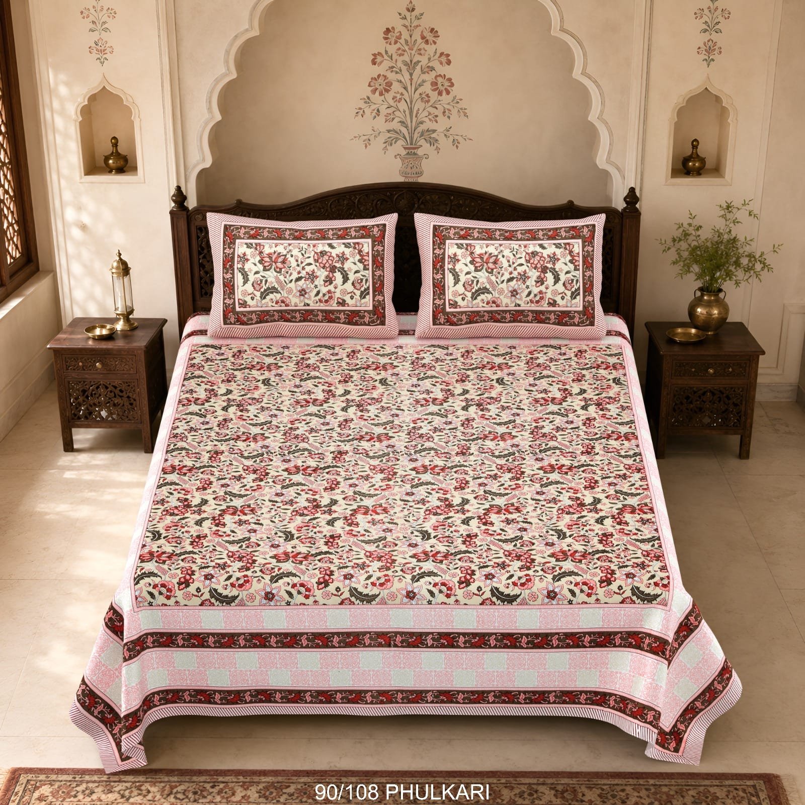 Cotton Viscose Printed Double Bedsheet
