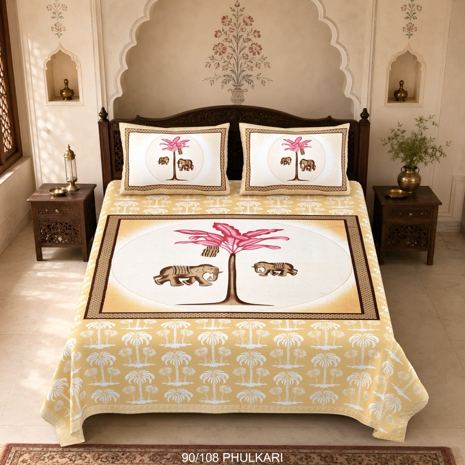 Cotton Viscose Printed Double Bedsheet