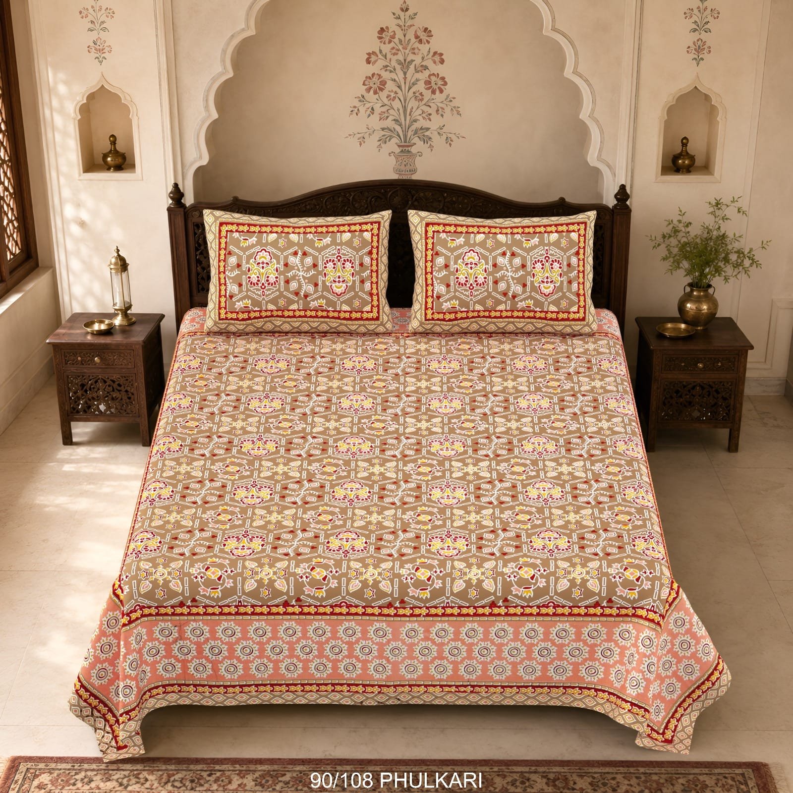 Cotton Viscose Printed Double Bedsheet