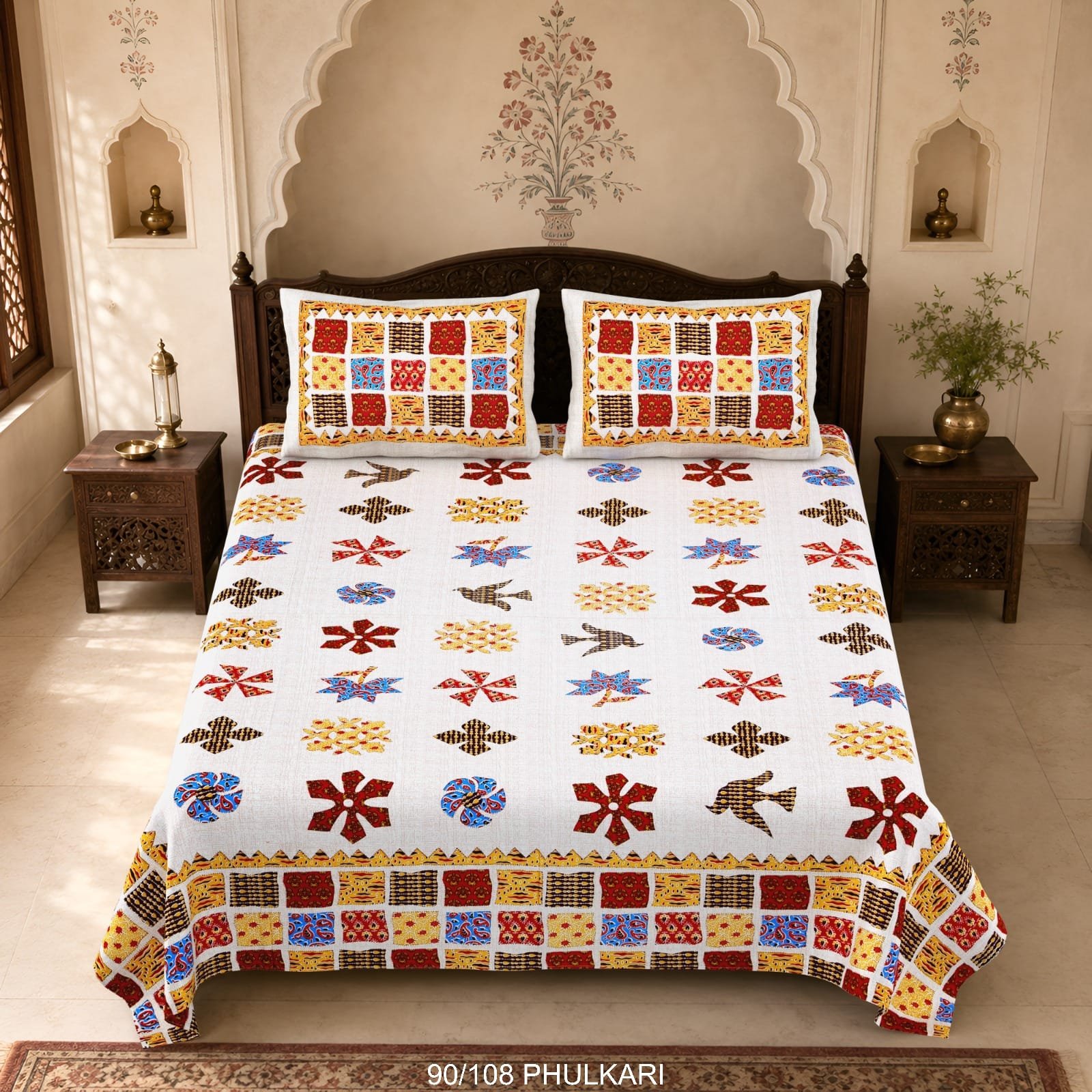 Cotton Viscose Printed Double Bedsheet